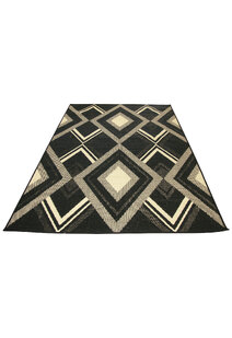 Storm Black Diamond Pattern Rug