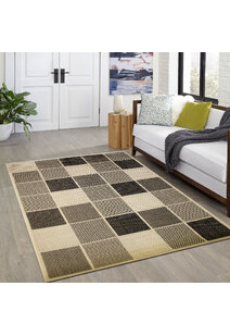 Storm Ivory Square Pattern Rug