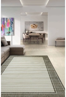 Soleil Beige Border Flatweave Rug