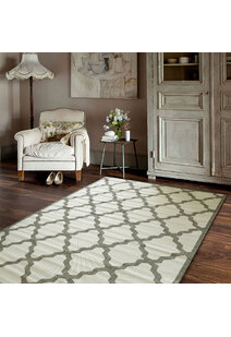Soleil Ivory Flatweave Trellis Rug