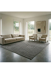 Viper Dark Grey Modern Arch Rug