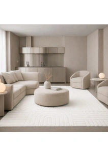 Viper White Modern Arch Rug