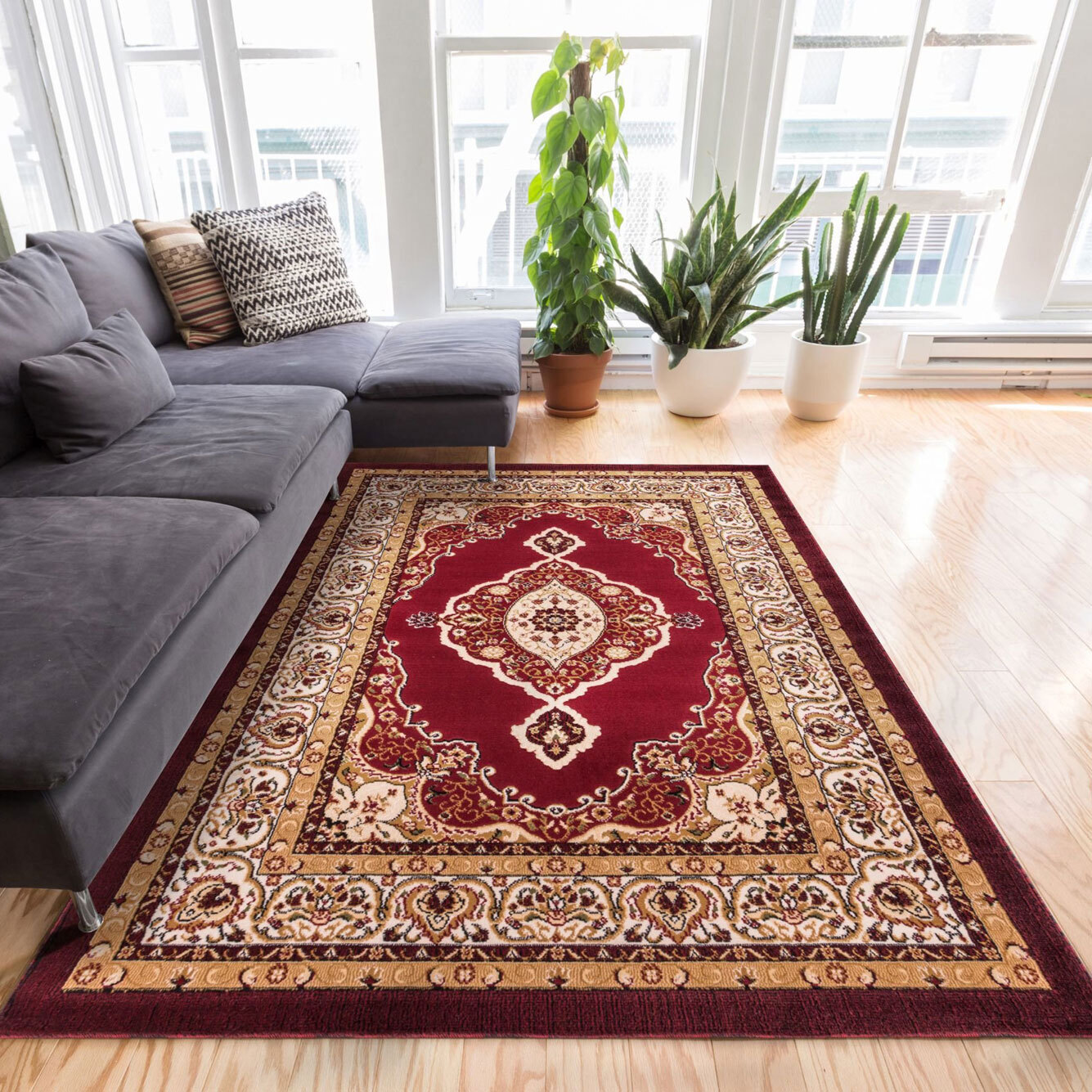 Atlanta Red Classic Medallion Rug