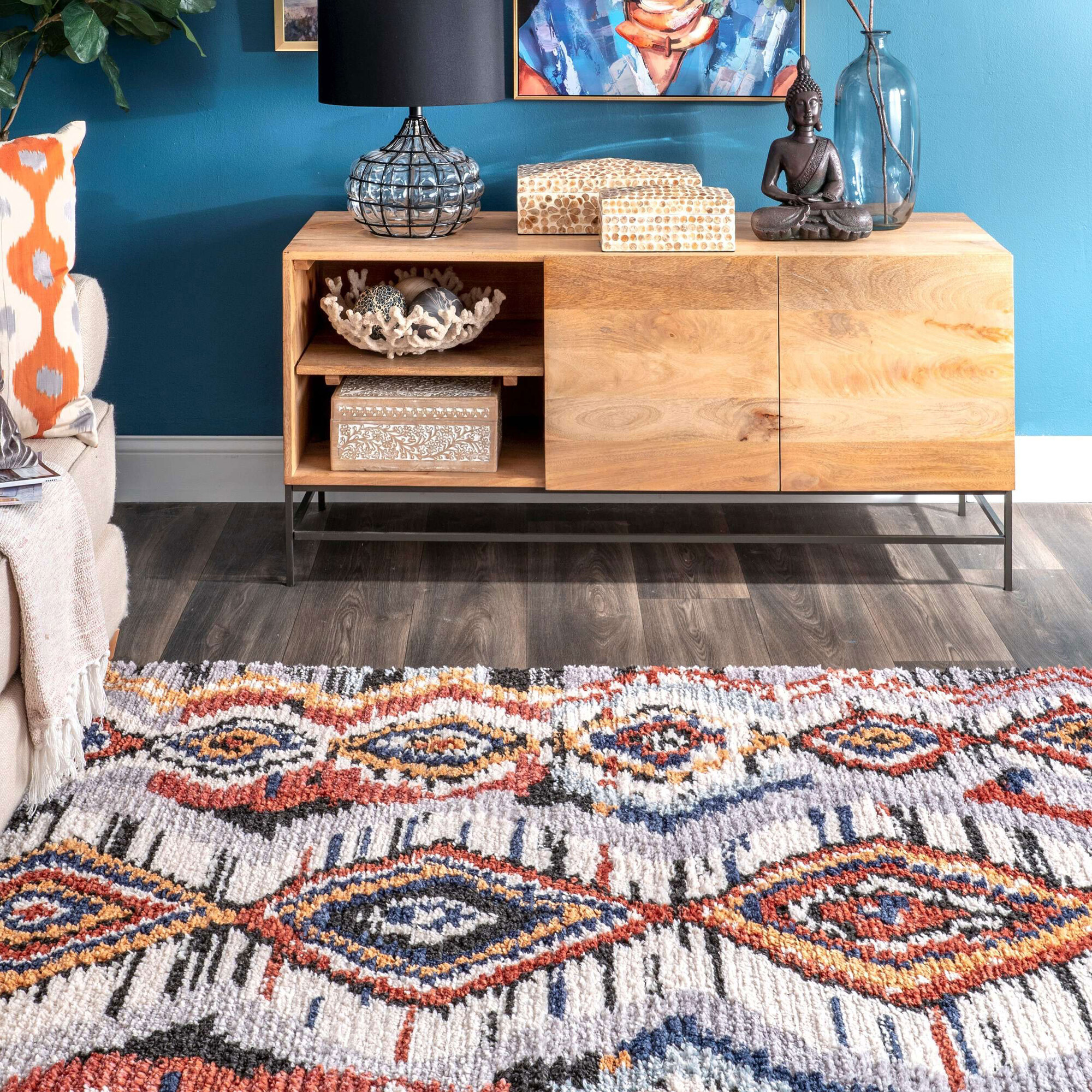 Large View Amara Geometric Moroccan Rug