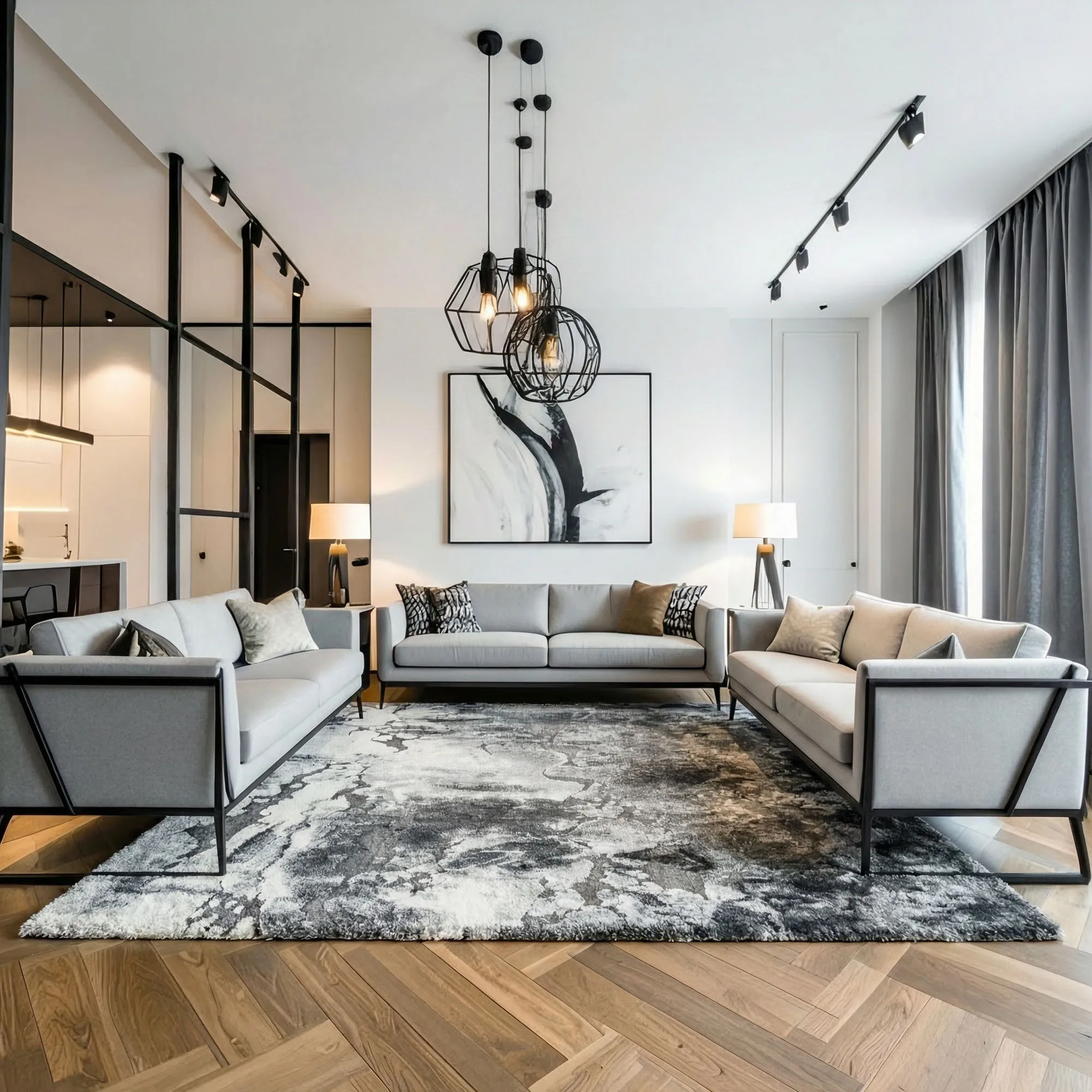 Aloha Grey Marble Design Rug