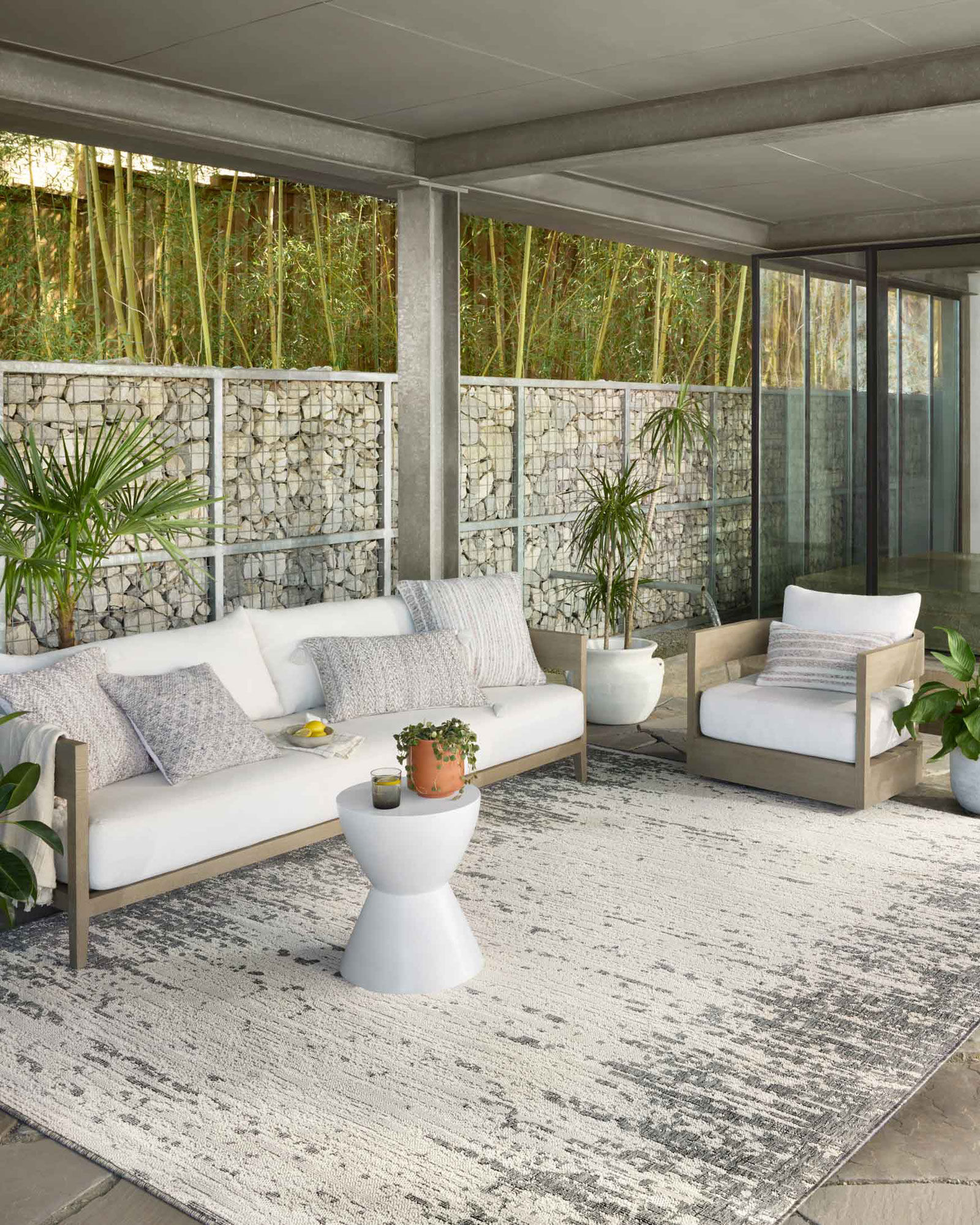Large View Alfresco Two Toned Patio Rug