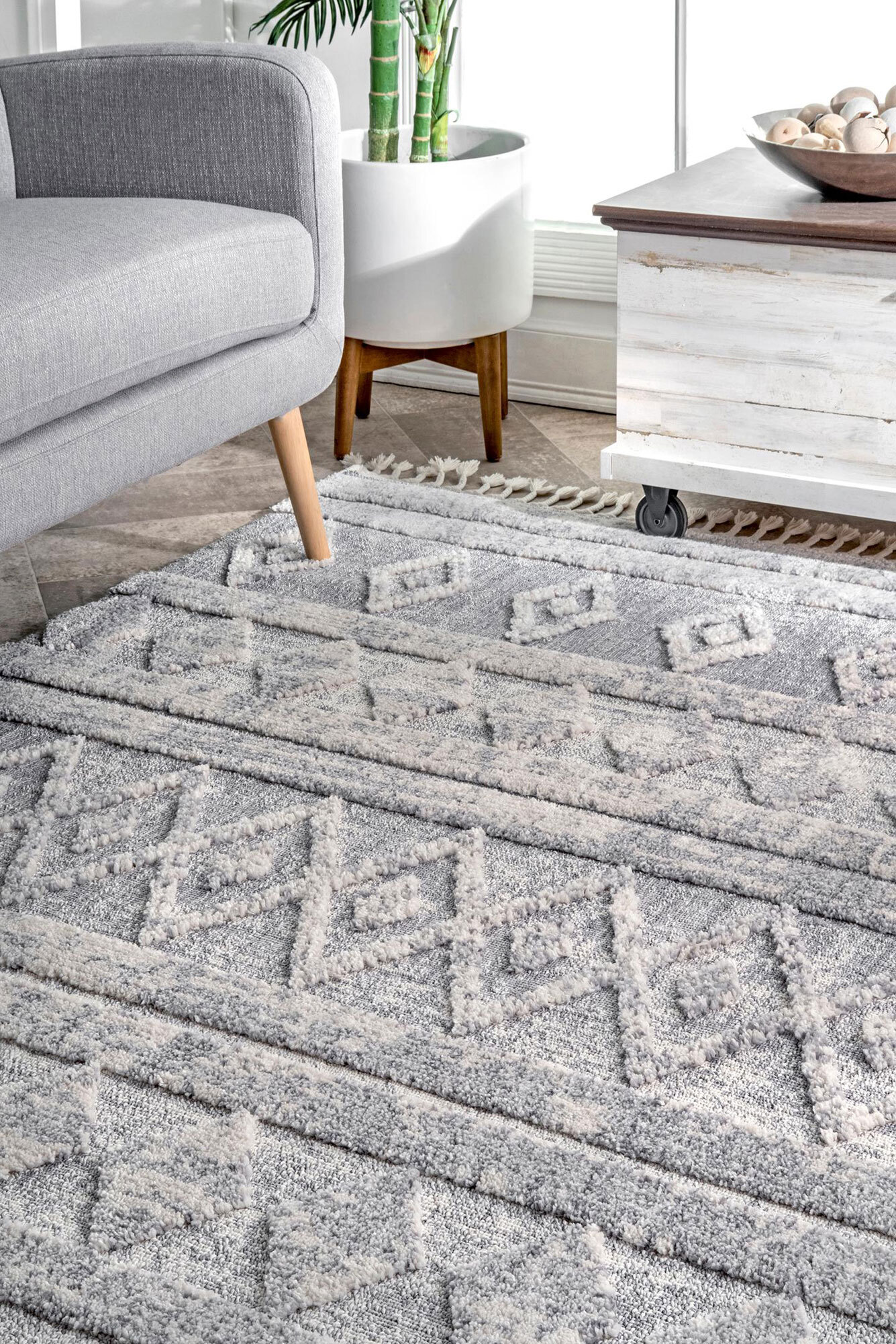 Large View Aroma Textured Moroccan Rug