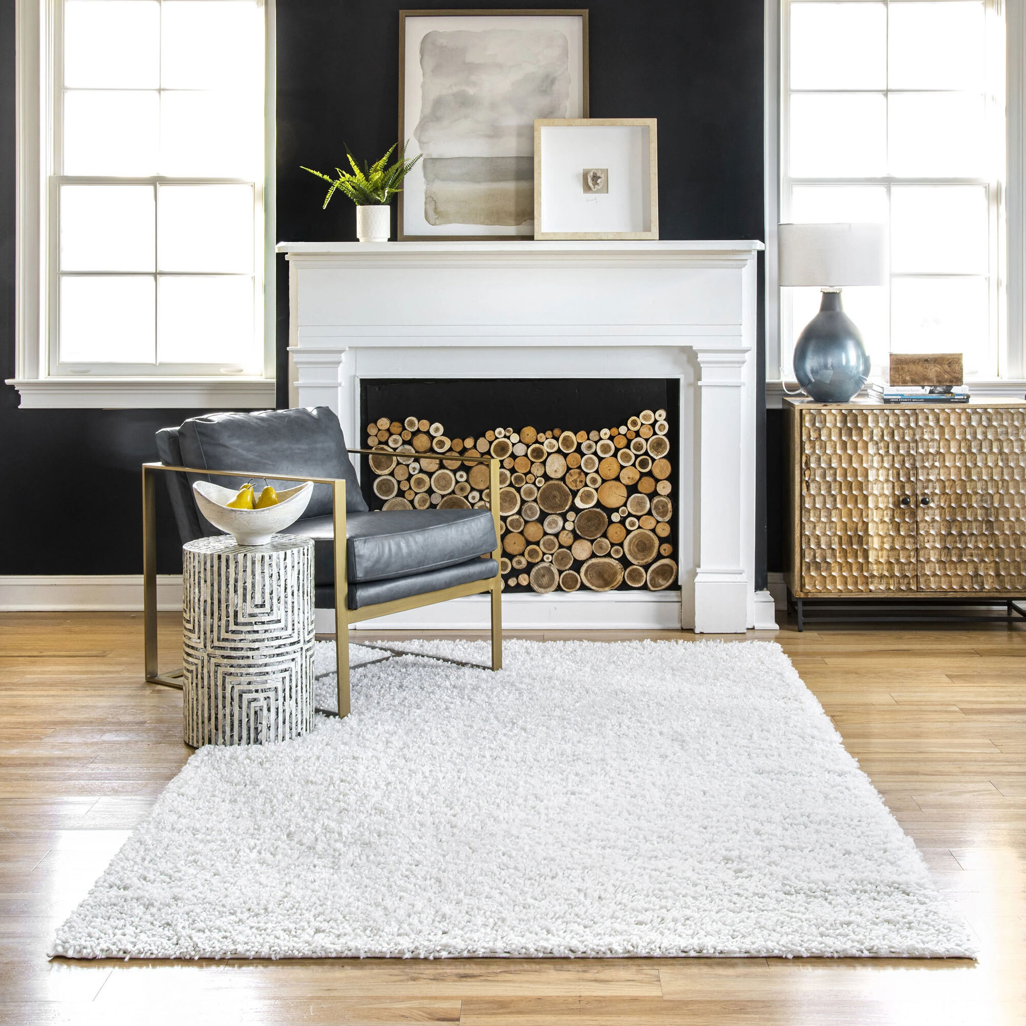 Angel Plain Shaggy Cream Rug