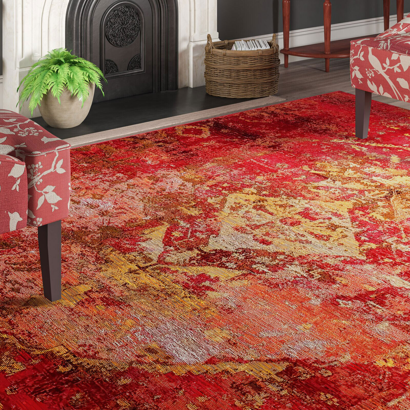 Large View Aperto Transitional Red Rug