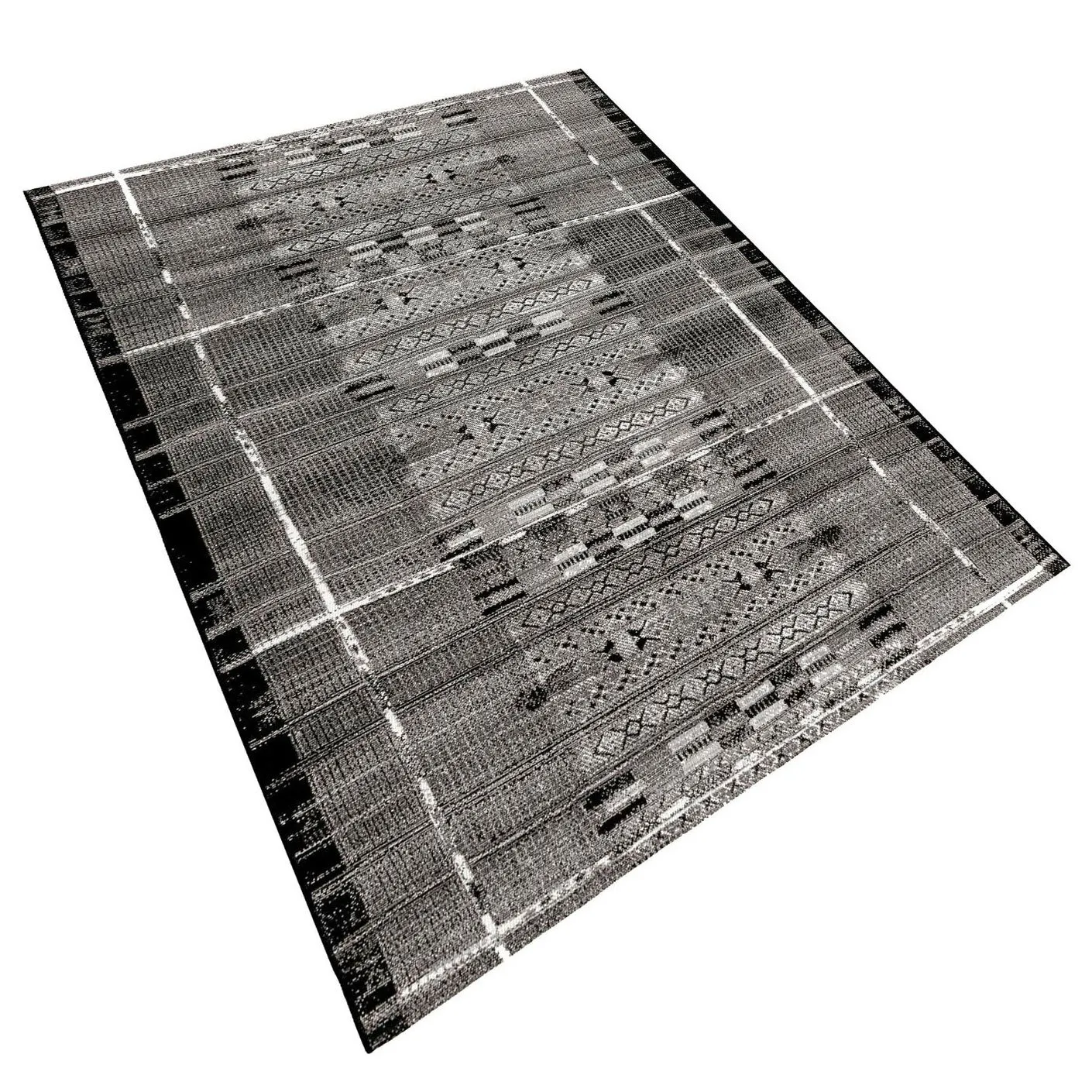 Aperto Black Tribal Pattern Rug
