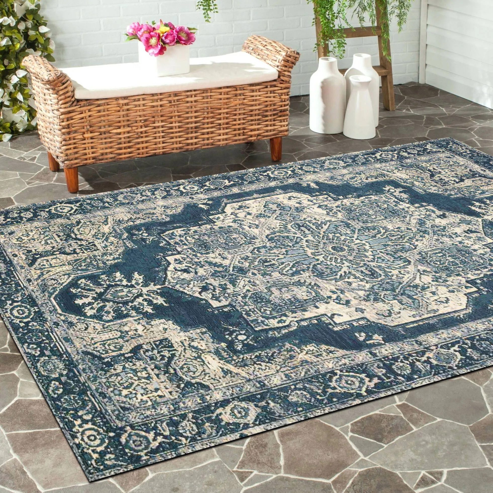 Large View Aperto Blue Medallion Rug