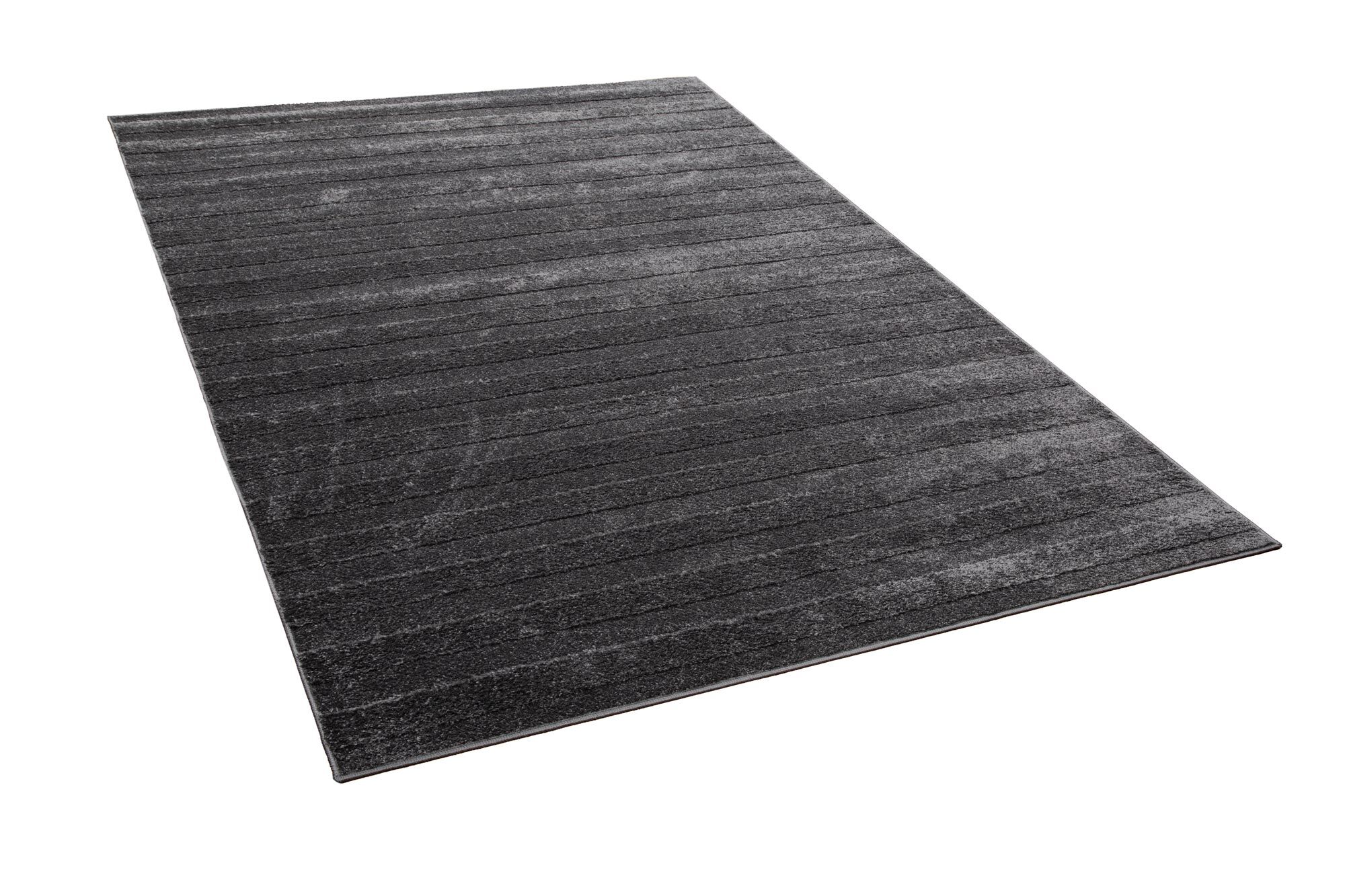 Large View Austin Plain Charcoal Striped Rug