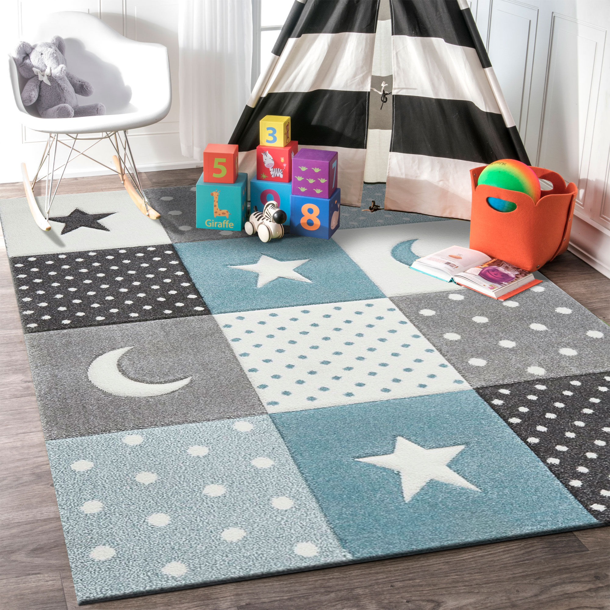 Charlie Moon & Stars Kids Rug