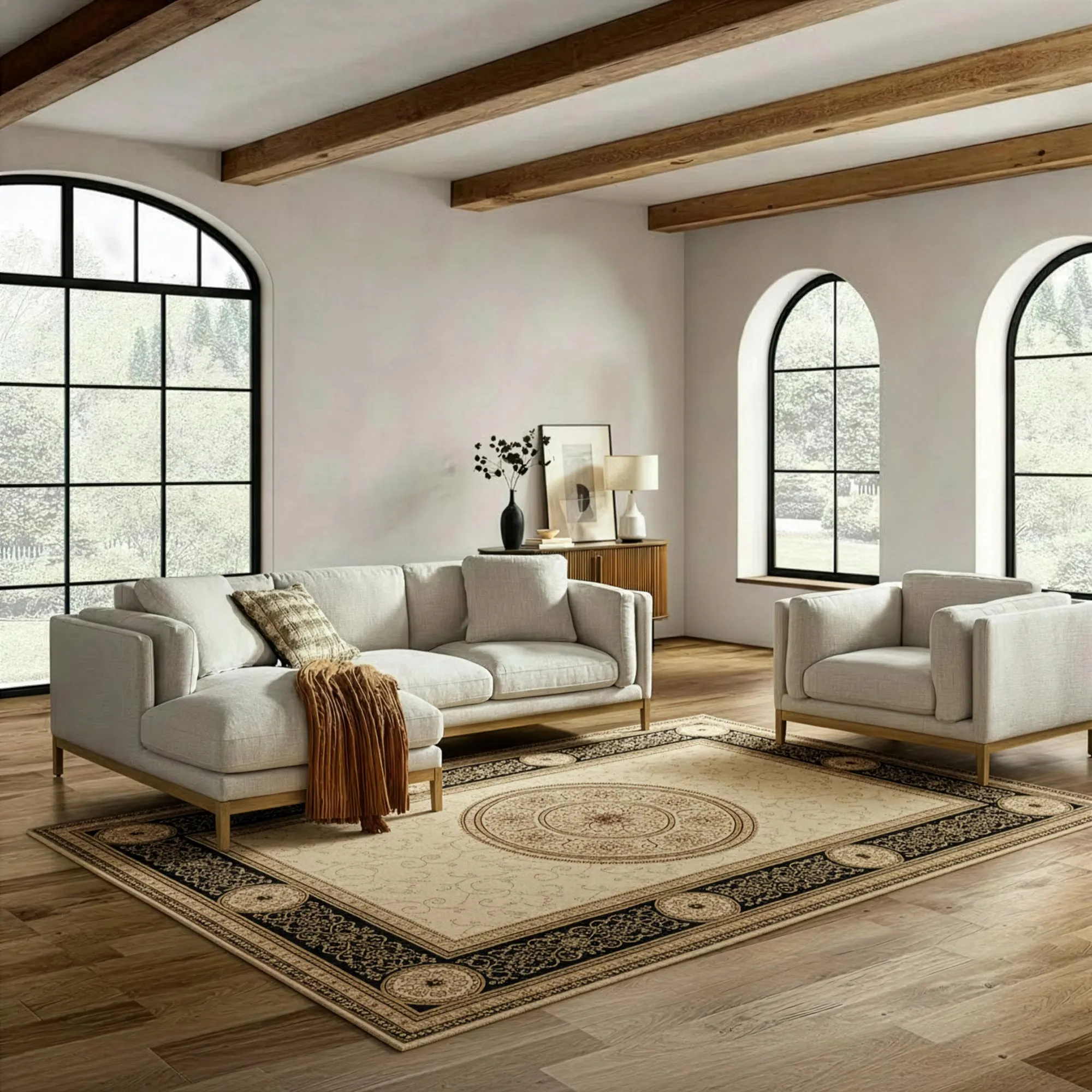 Cain Transitional Medallion Rug
