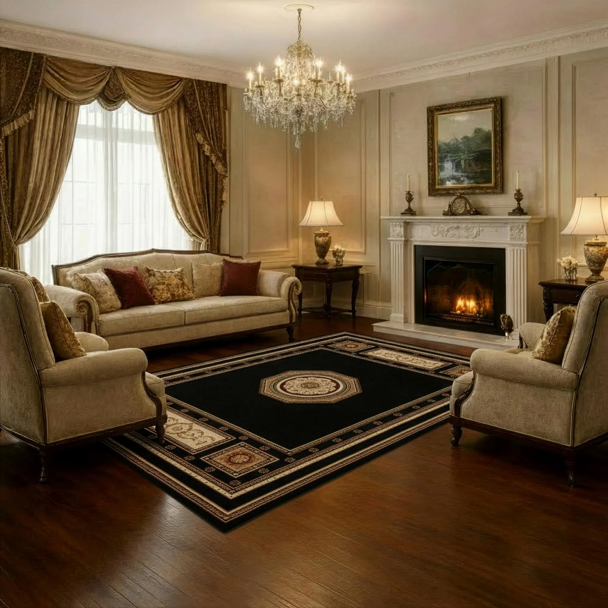 Cain Transitional Medallion Rug