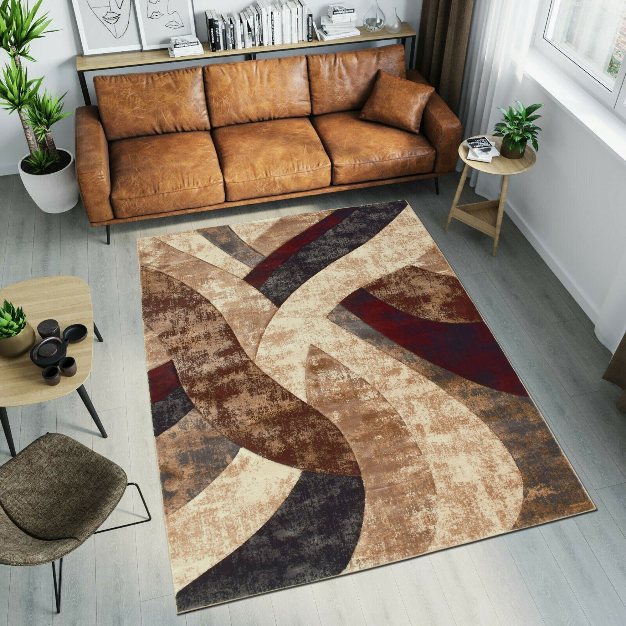 Large View Eliza Carved Modern Wavy Rug