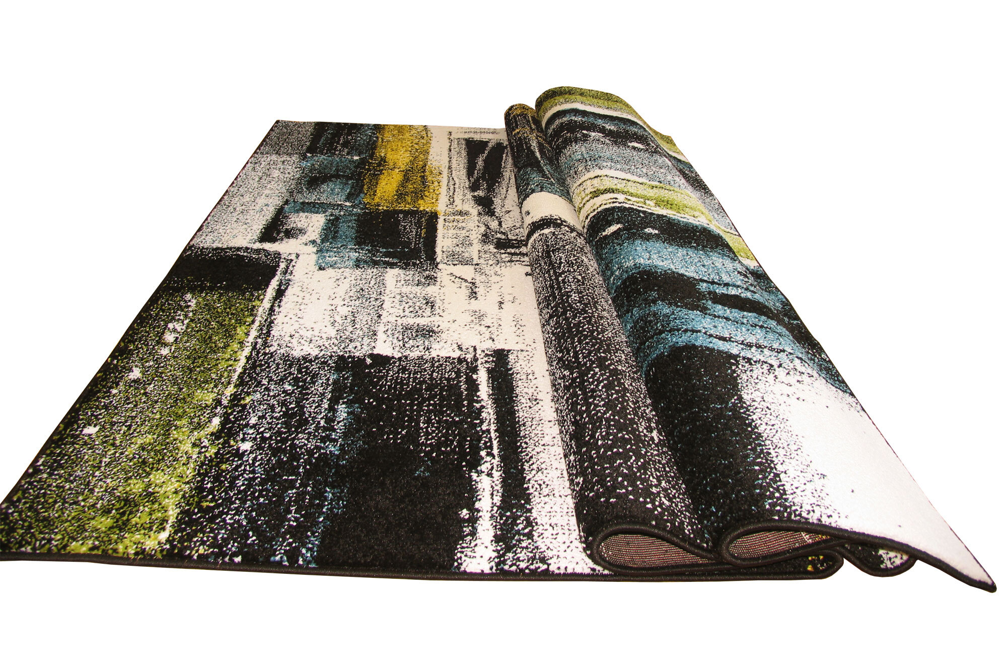 Ellen Black Modern Abstract Rug