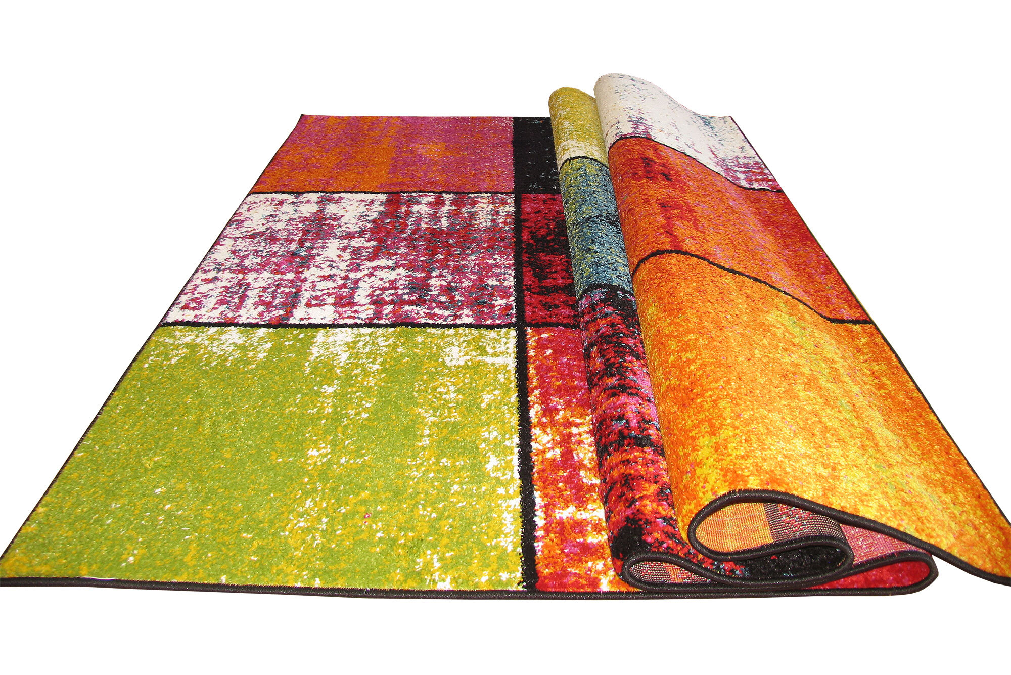Large View Ellen Modern Square Pattern Rug