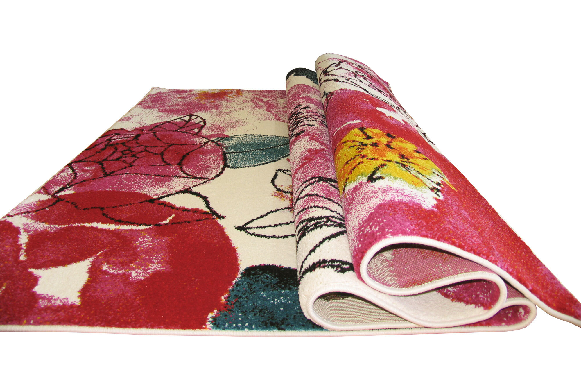 Large View Ellen Watercolor Floral Rug
