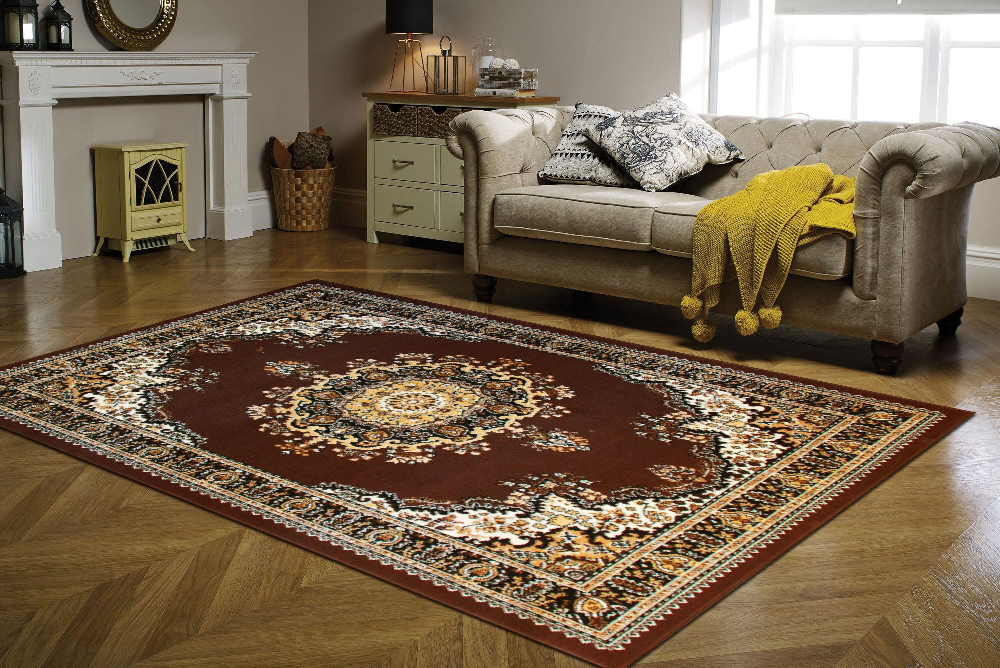 Large View Gil Classic Brown Medallion Rug