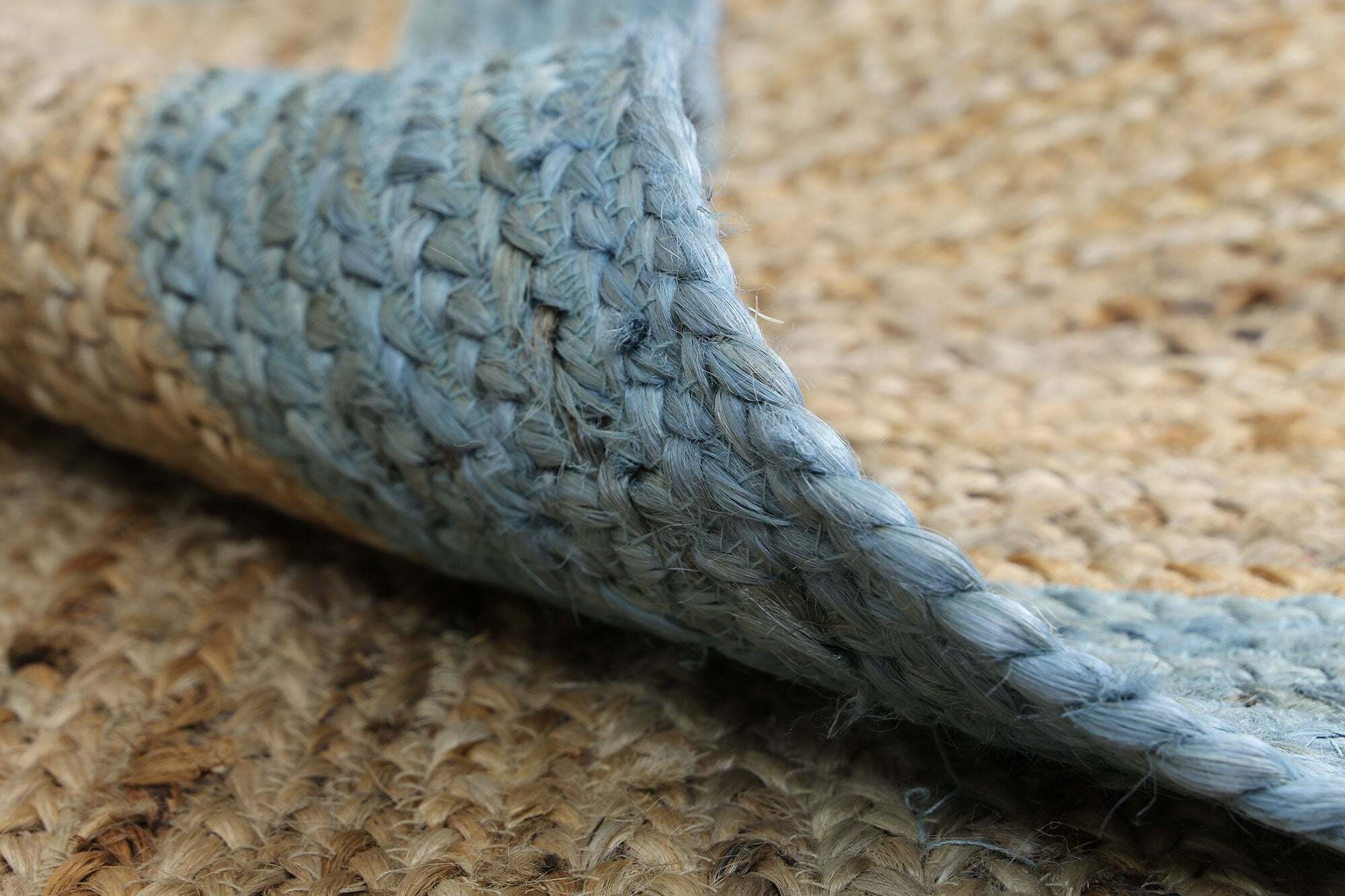 Large View Harrold Blue Border Jute Rug