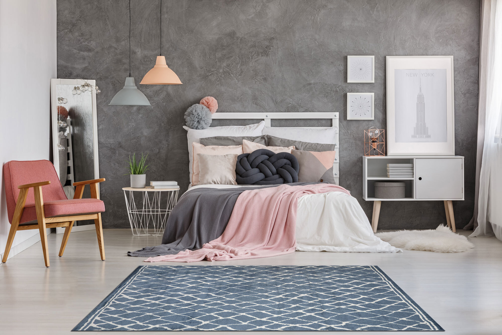 Large View Hebden Modern Trellis Rug