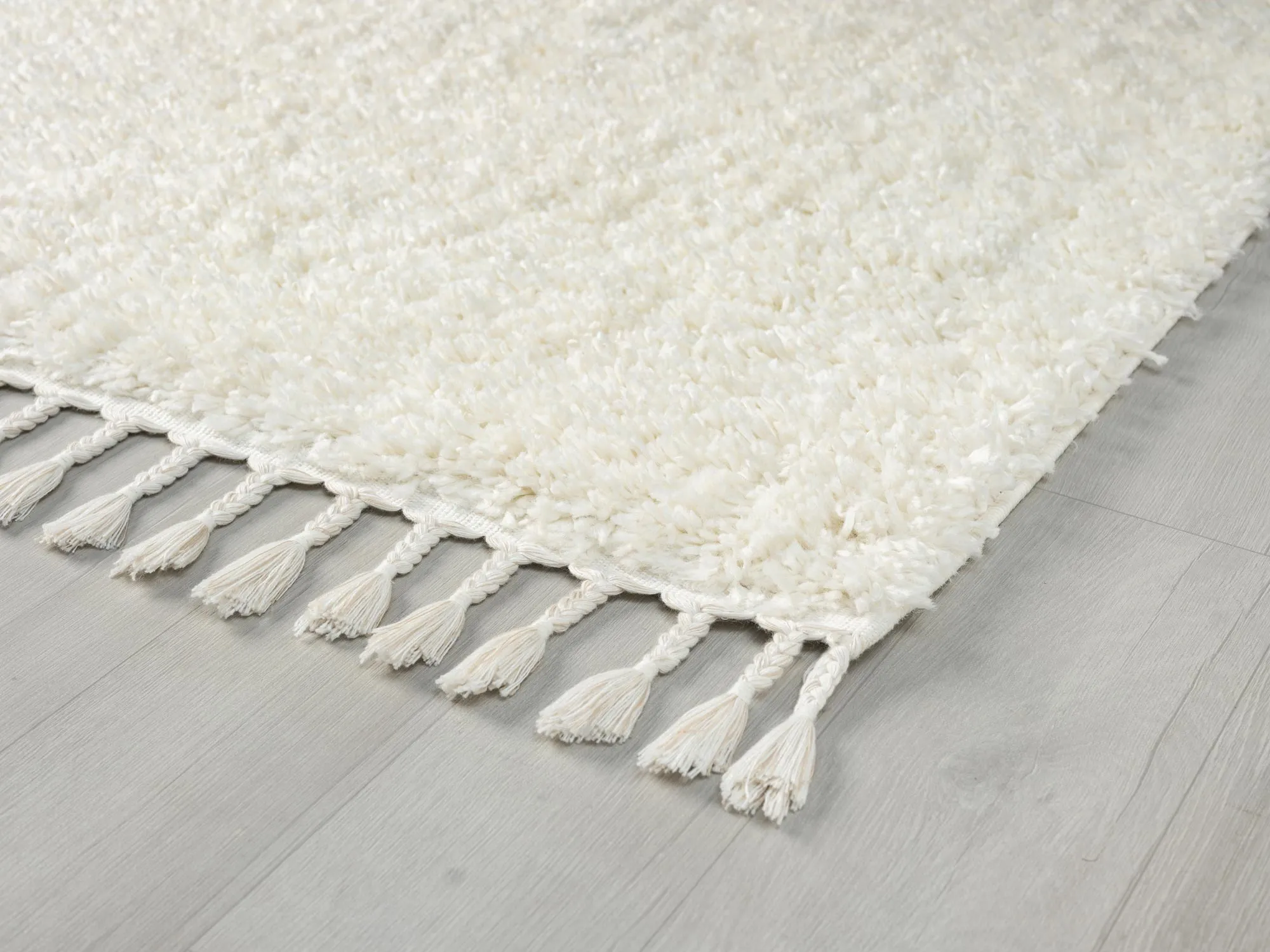 Joey Plain Cream Shaggy Rug