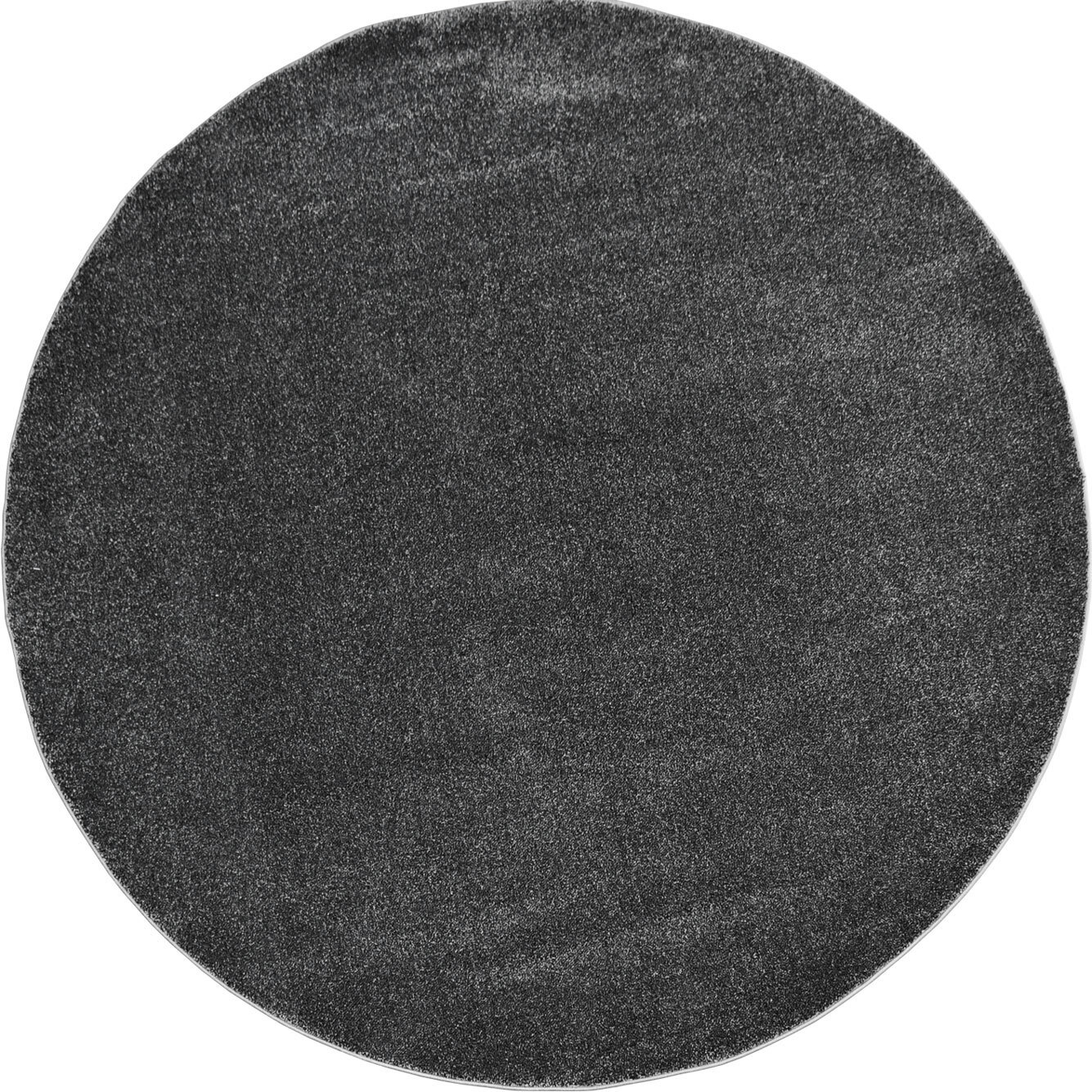 Large View Leo Modern Thick Plain Black Rug
