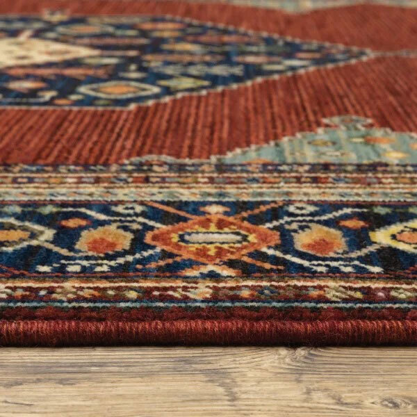 Large View Leah Medallion Fringed Wool Rug