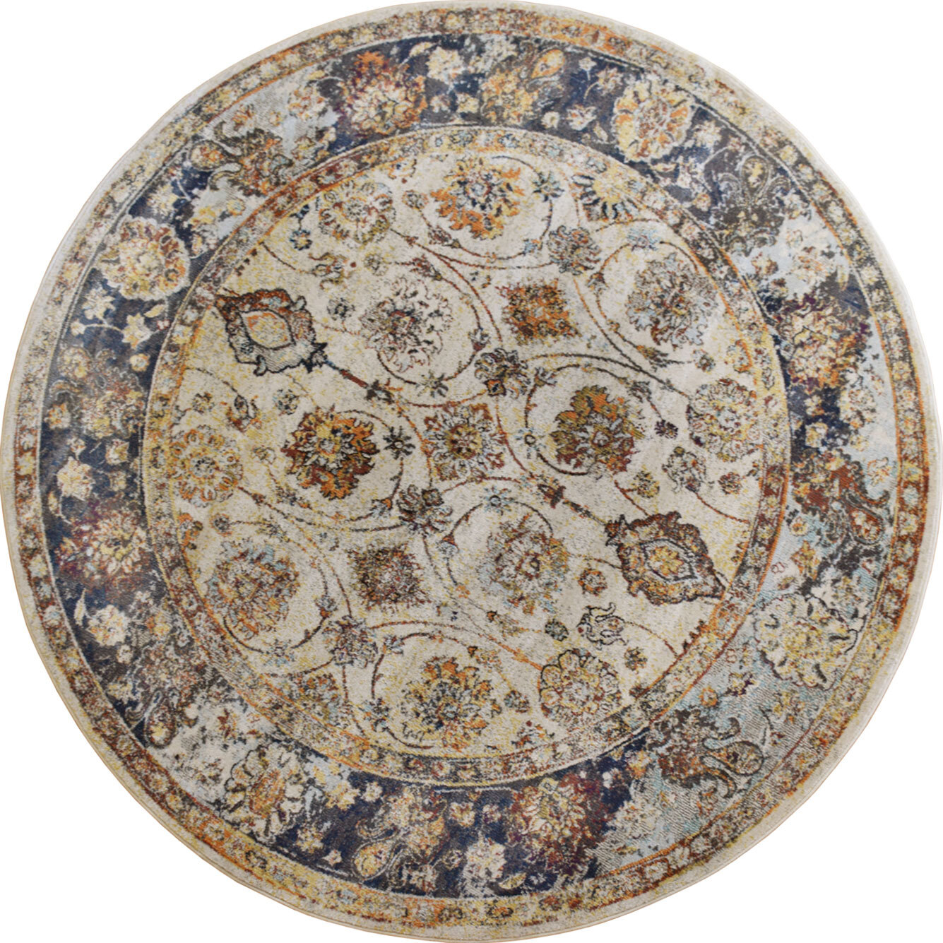 Large View Lester Classic Floral Overdyed Rug