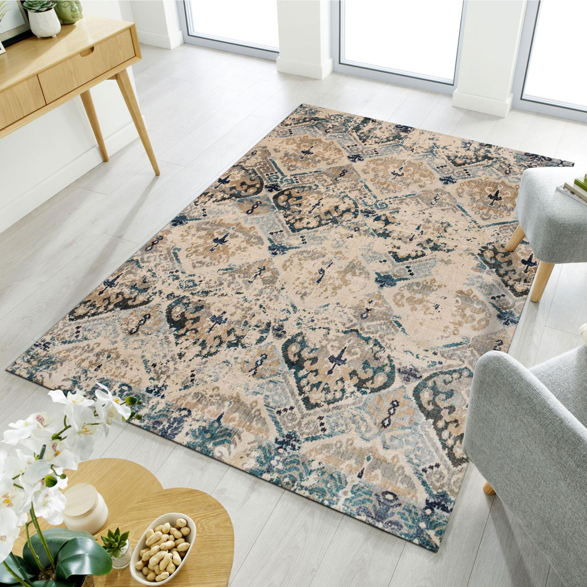 Large View Melanie Overdyed Beige Rug
