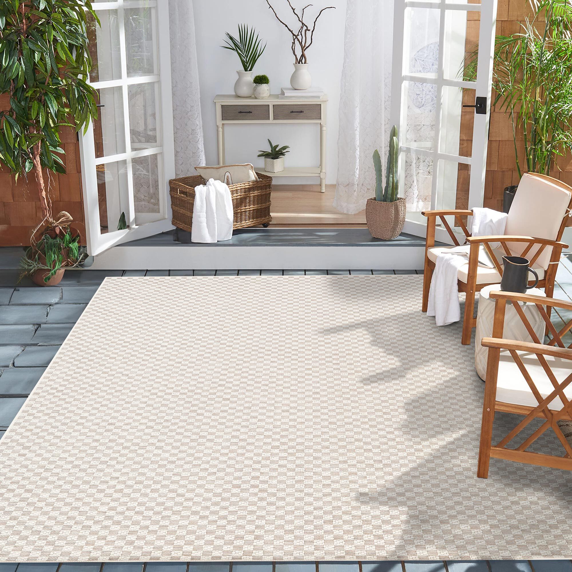 Large View Mateo Checkered Flatweave Rug