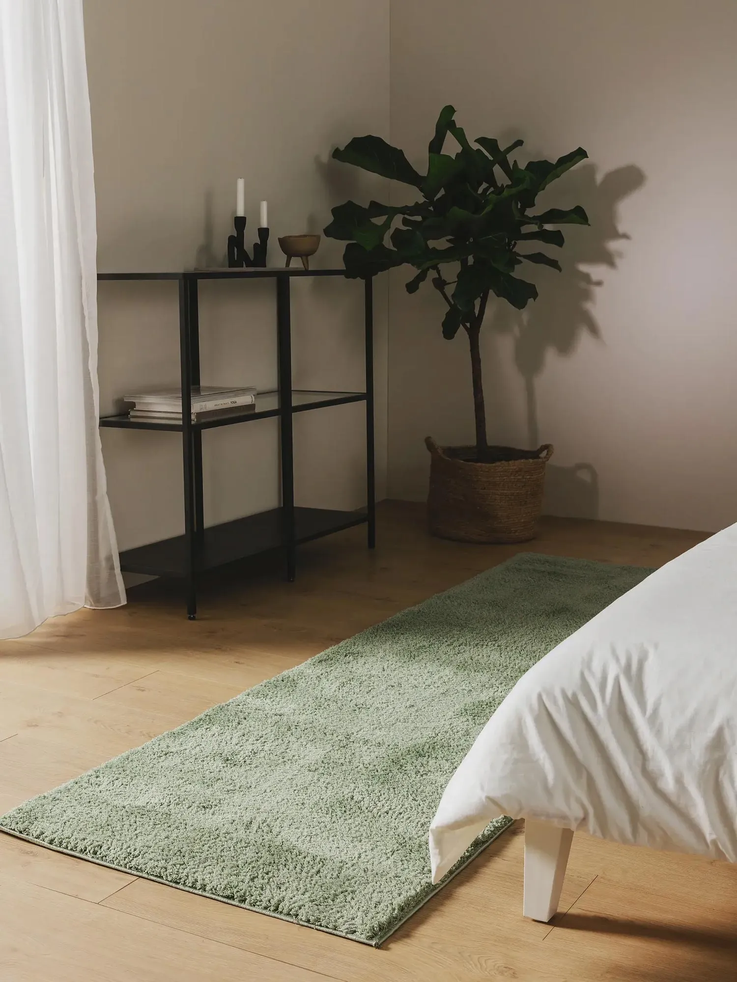 Mojito Plain Green Shaggy Rug