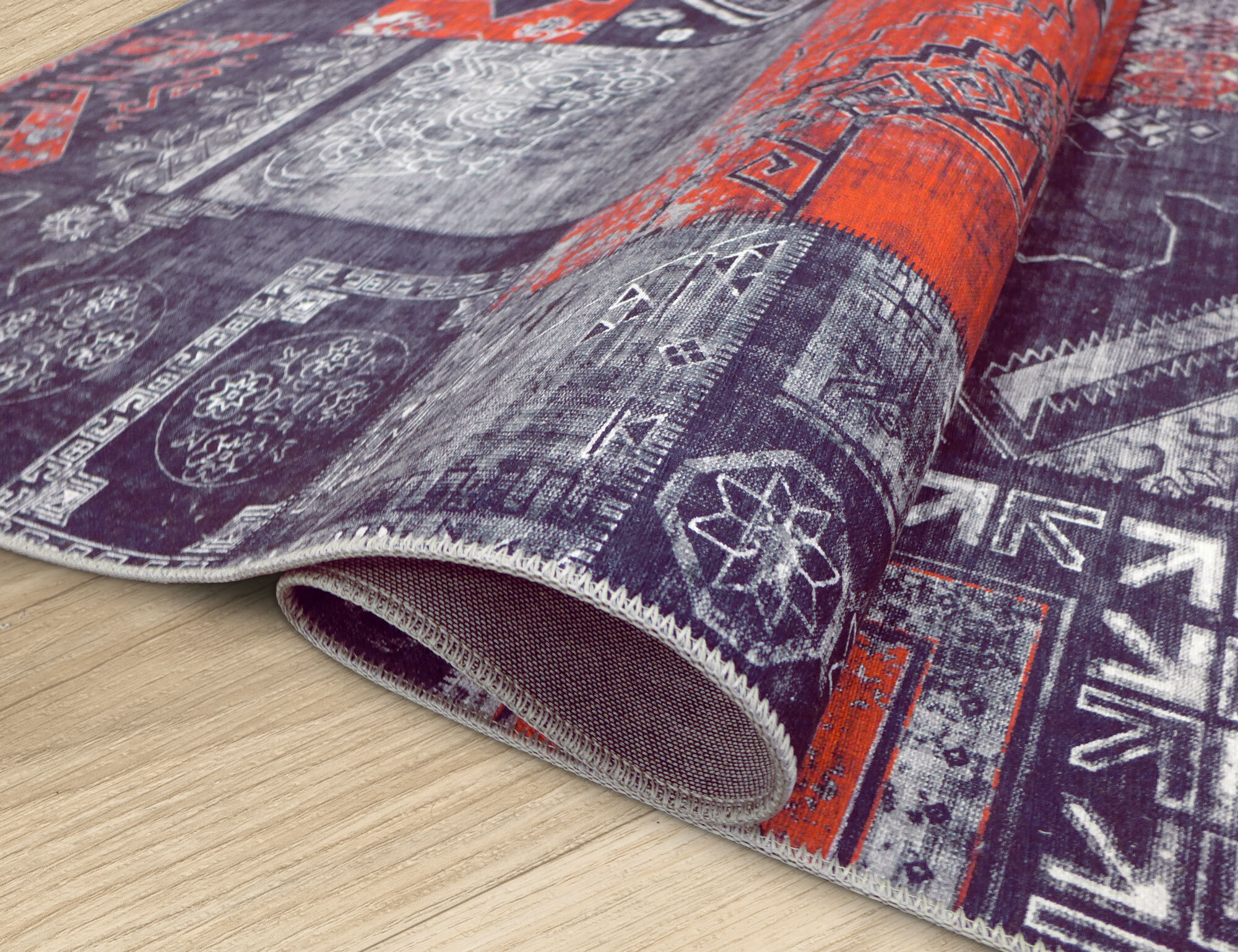 Large View Noble Traditional Distressed Rug