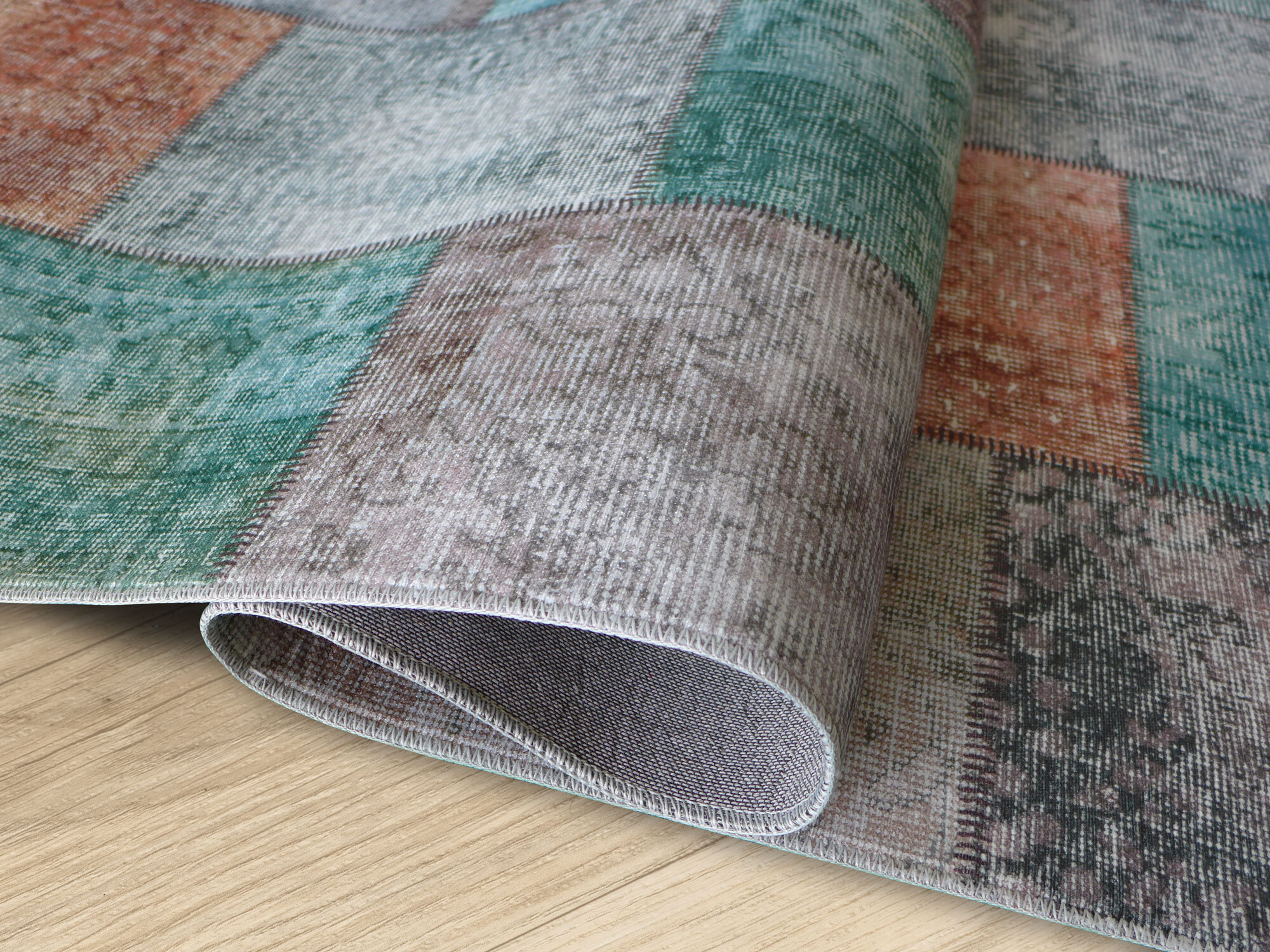 Large View Noble Traditional Patchwork Rug