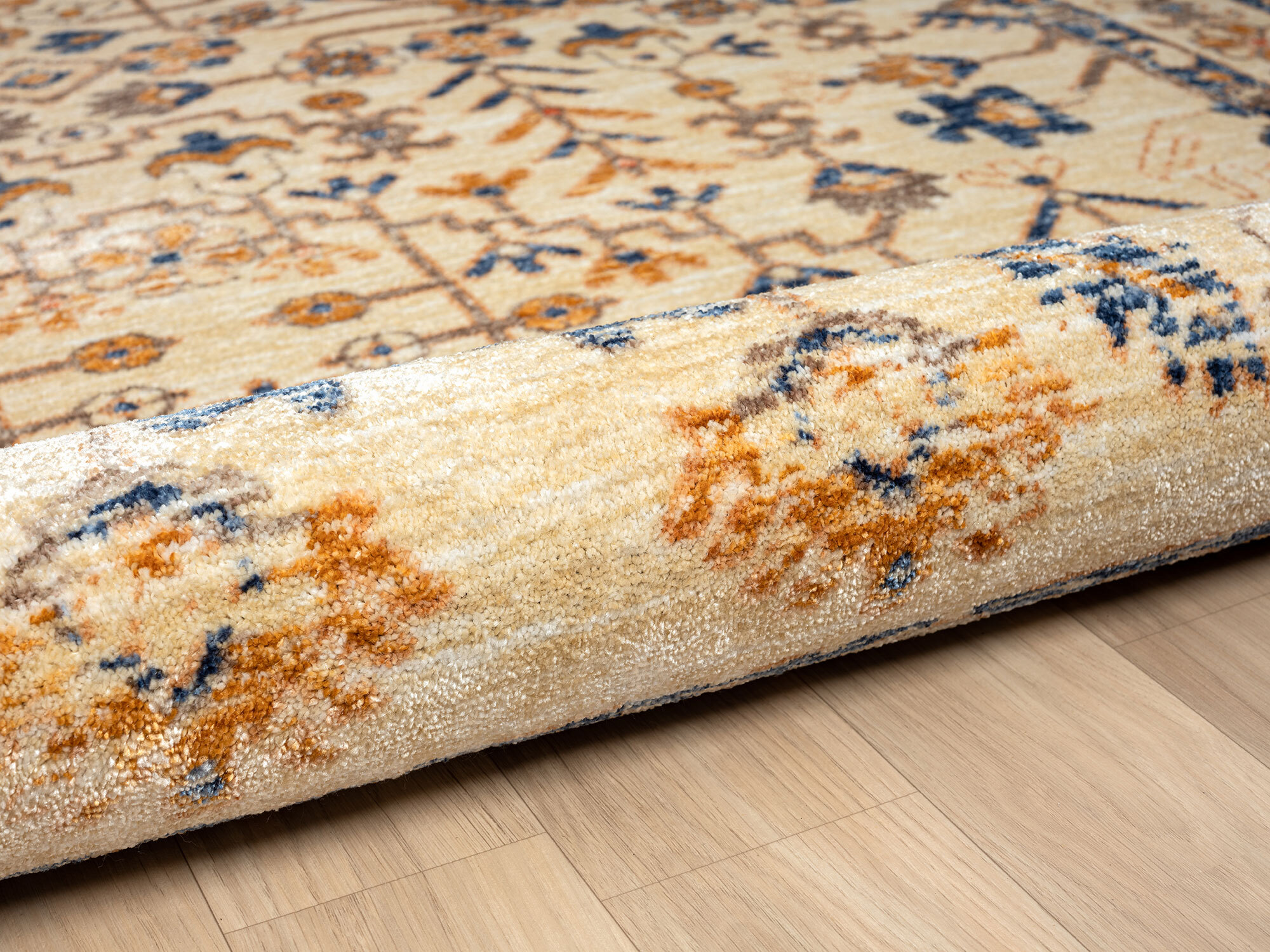 Large View Opal Traditional Floral Border Rug