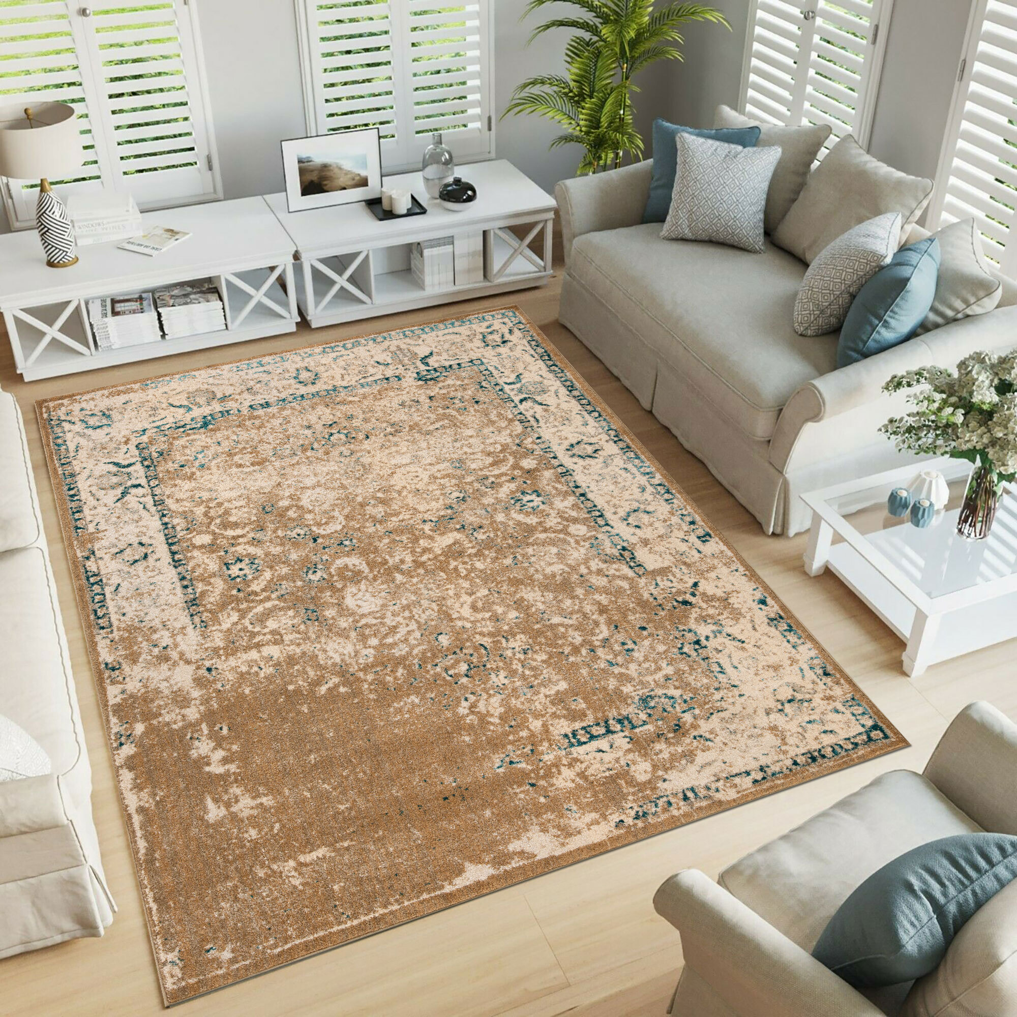 Large View Odin Transitional Border Rug
