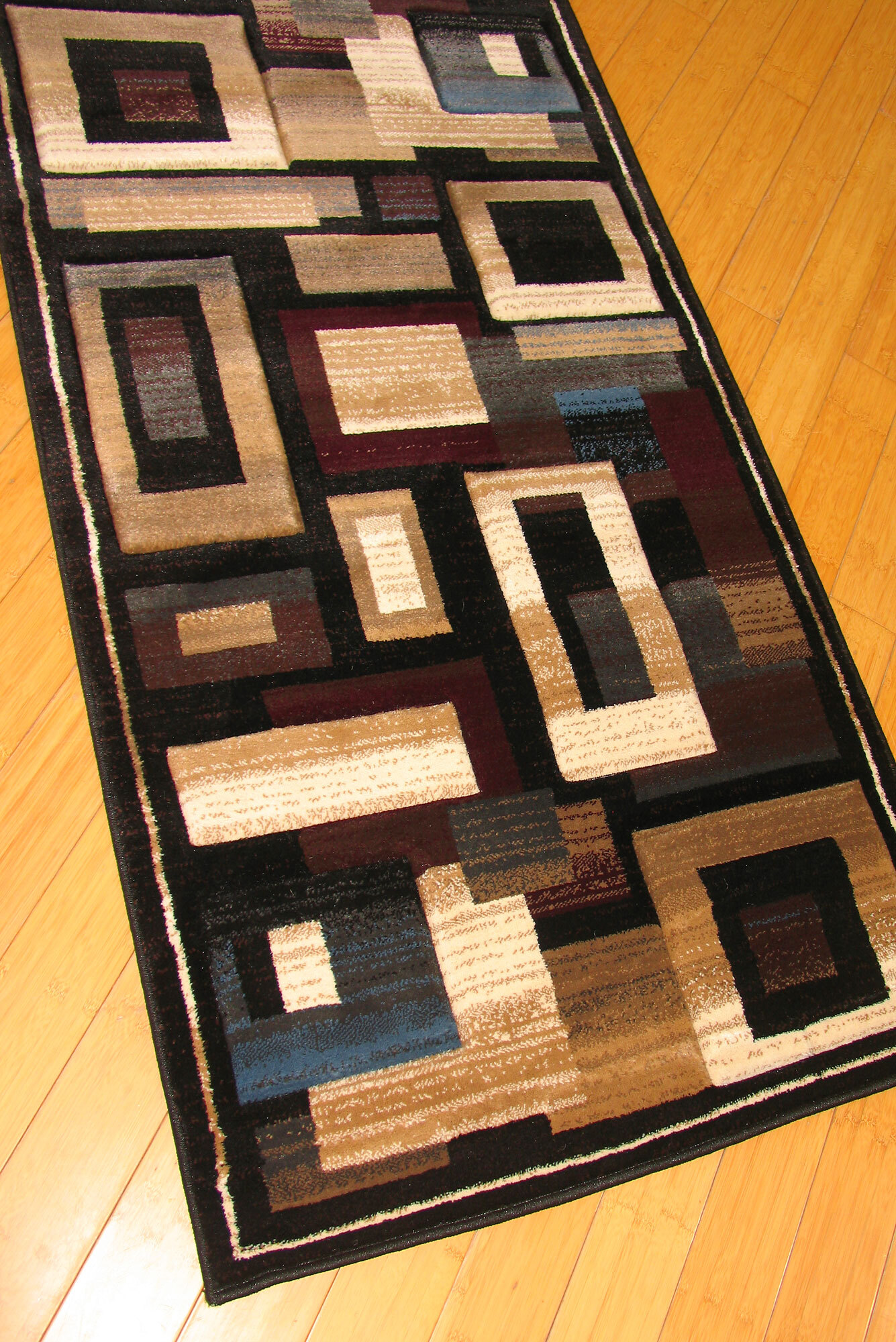 Large View Panama Square Pattern Rug