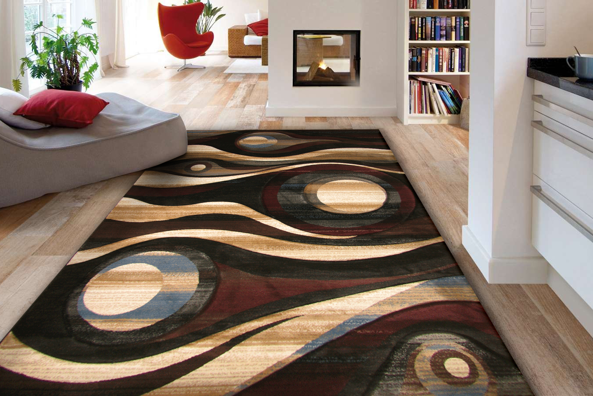 Large View Panama Thick Carved Abstract Rug