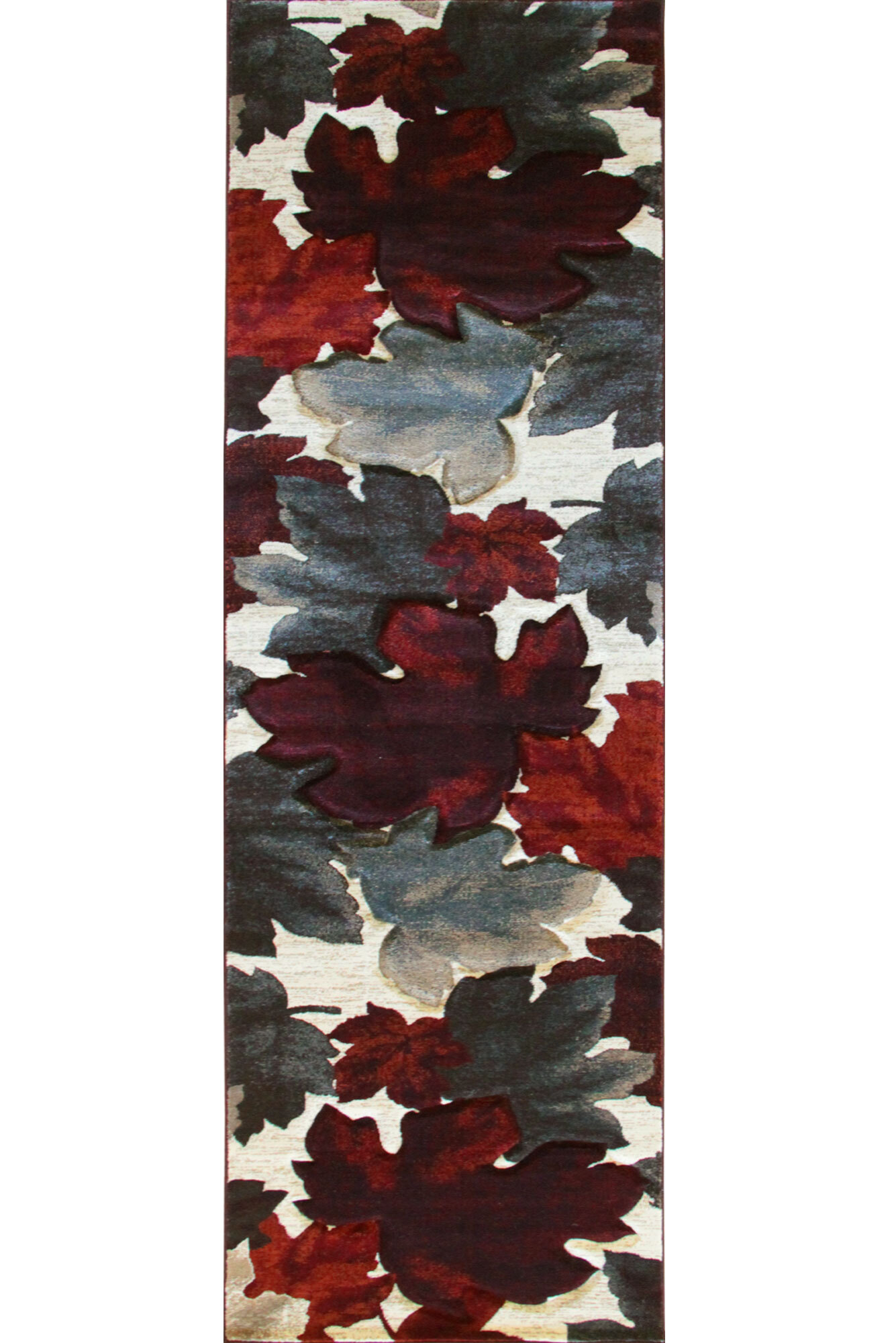 Large View Panama Carved Leaf Pattern Rug