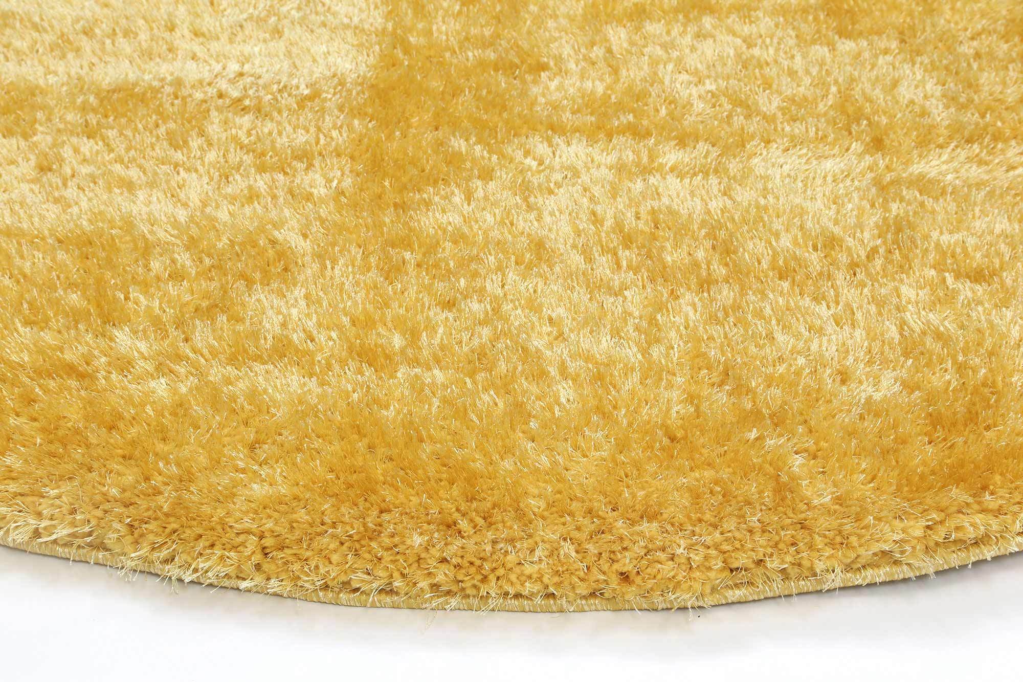 Large View Palace Plain Yellow Shaggy Rug