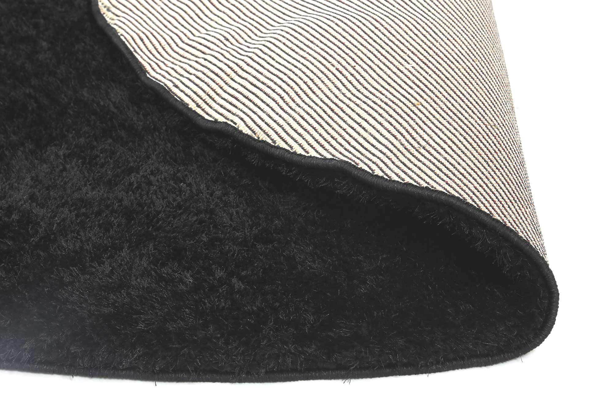 Palace Plain Black Shaggy Rug