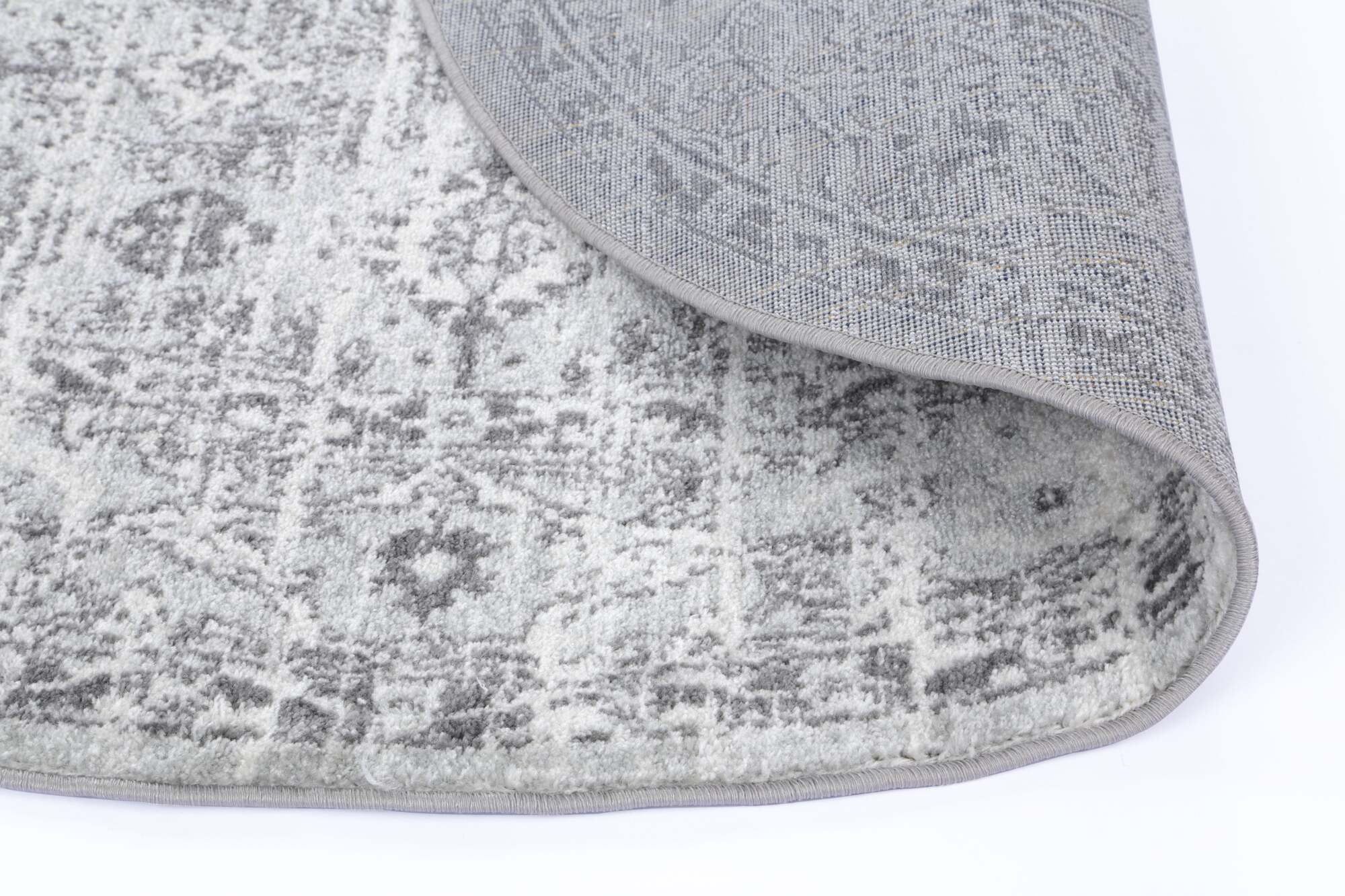 Large View Peri Grey Traditional Border Rug