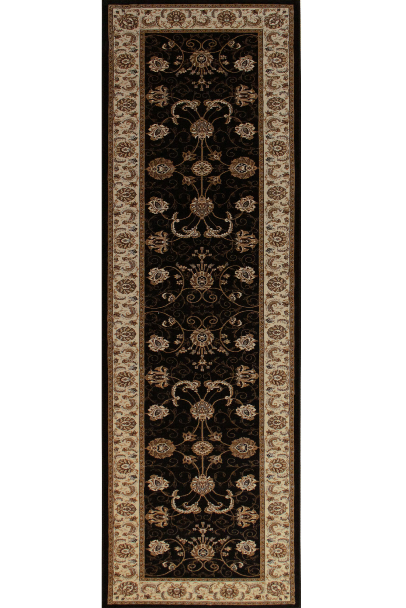 Star Black Traditional Oriental Rug