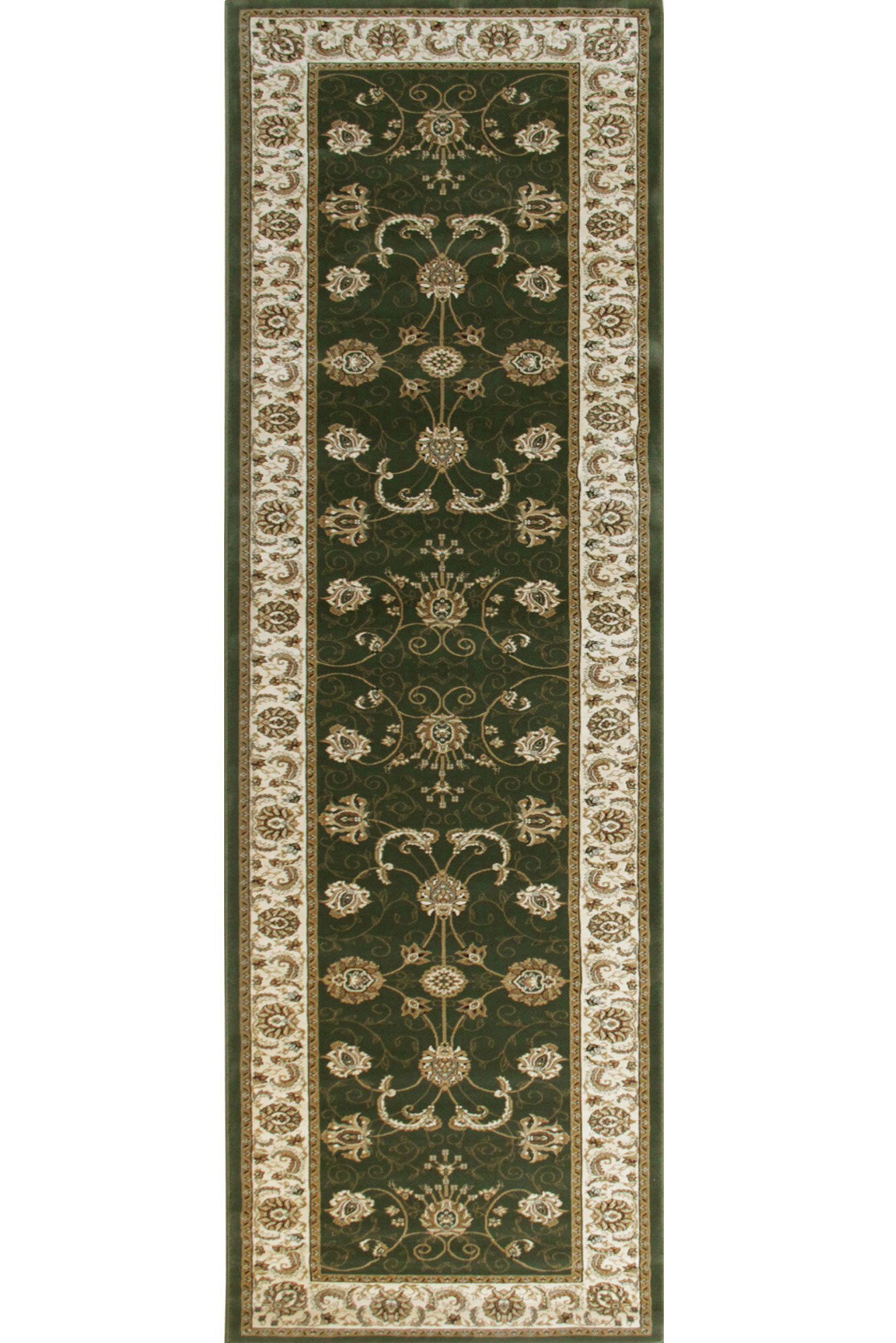 Large View Star Green Traditional Floral Rug