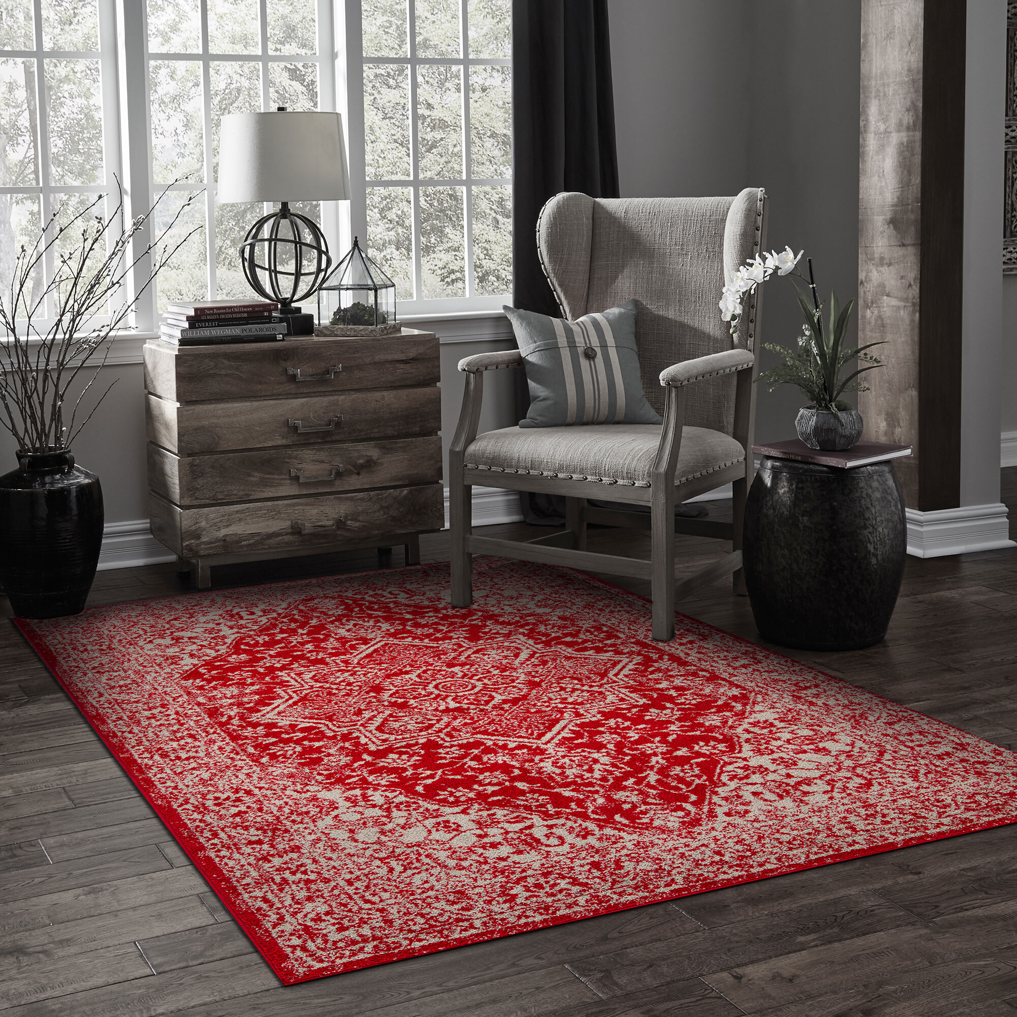Large View Sandy Traditional Medallion Rug