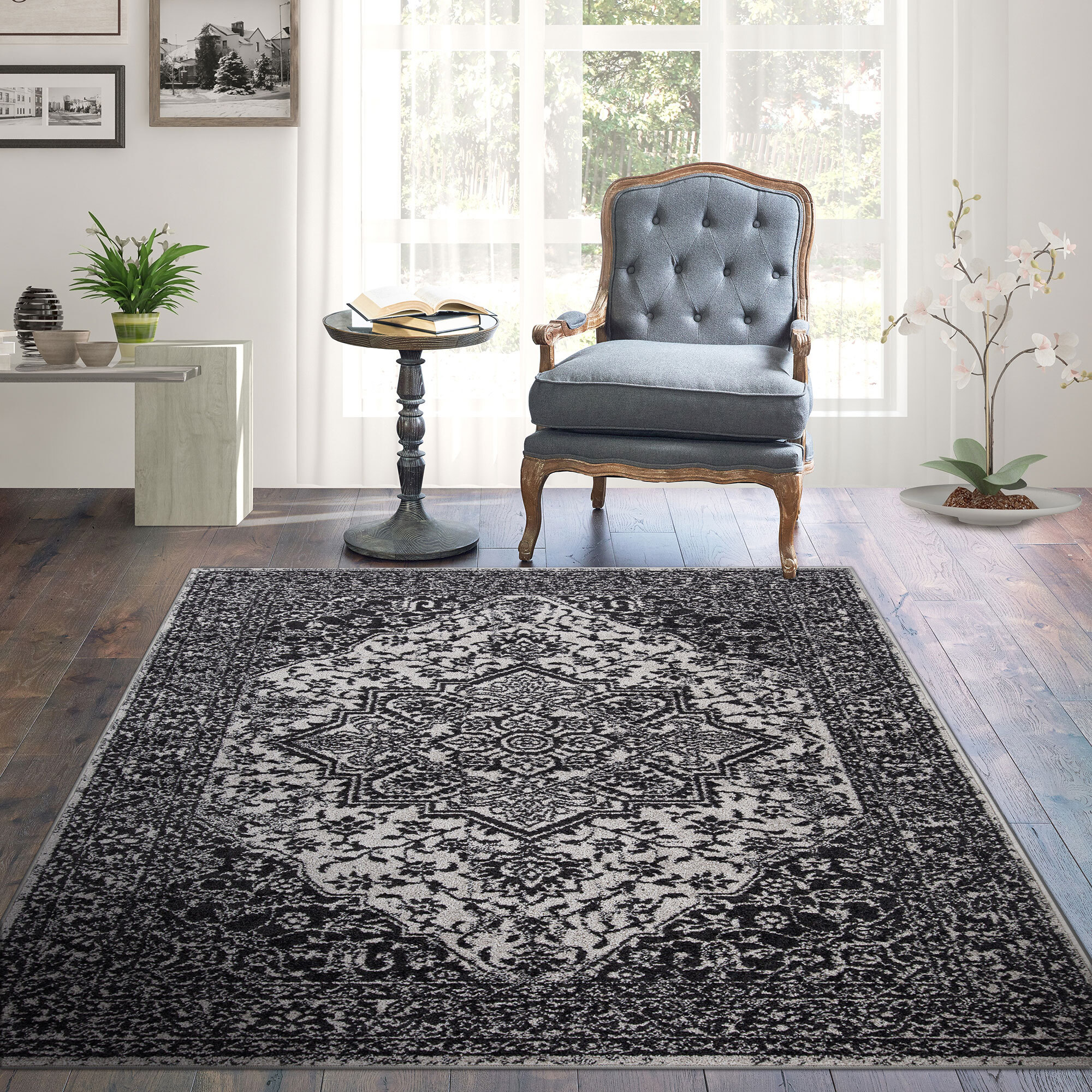 Large View Sandy Traditional Medallion Rug
