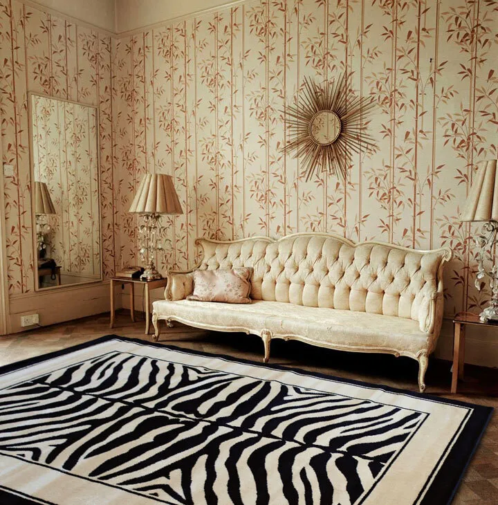Large View Safa Zebra Animal Print Rug