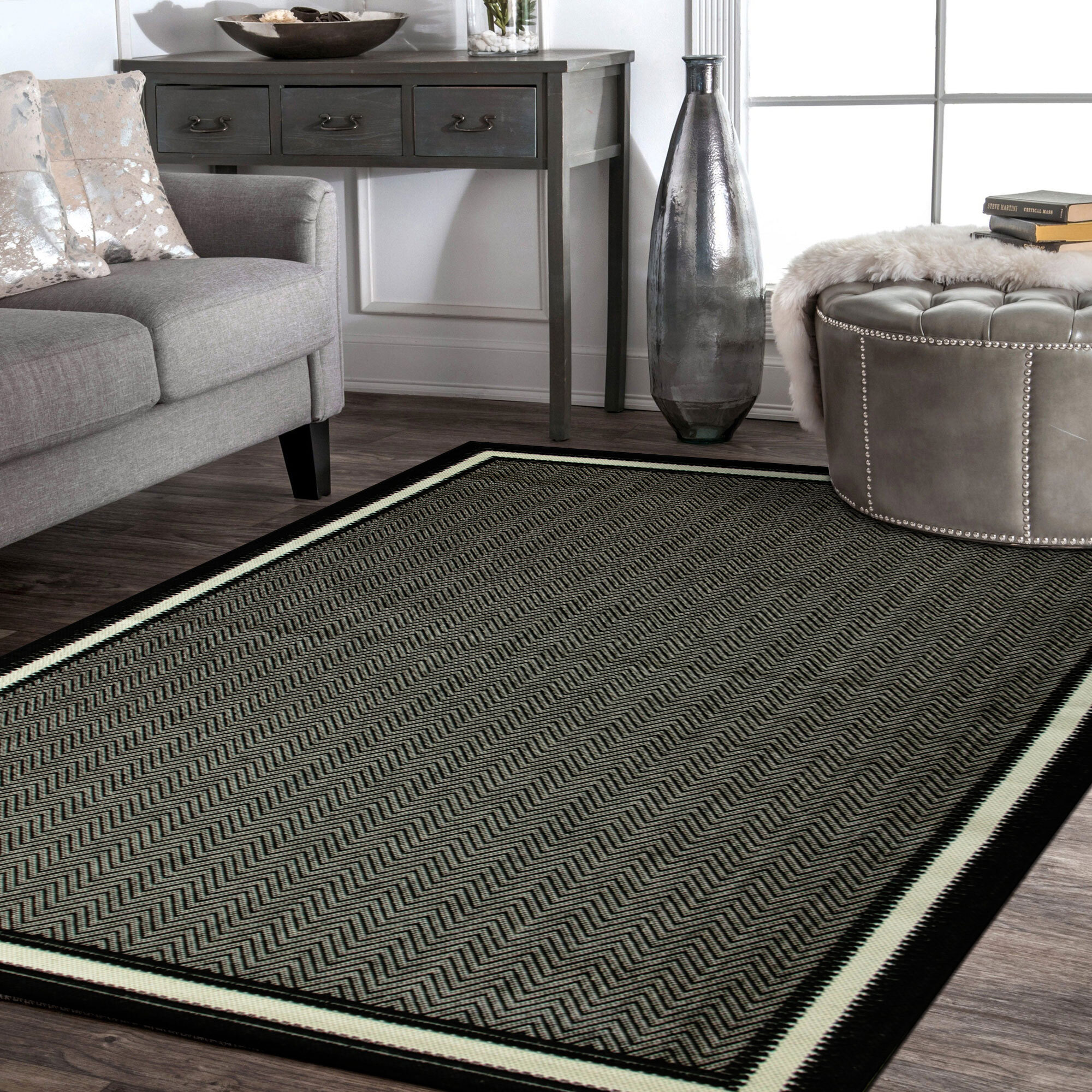 Storm Black Indoor Outdoor Rug