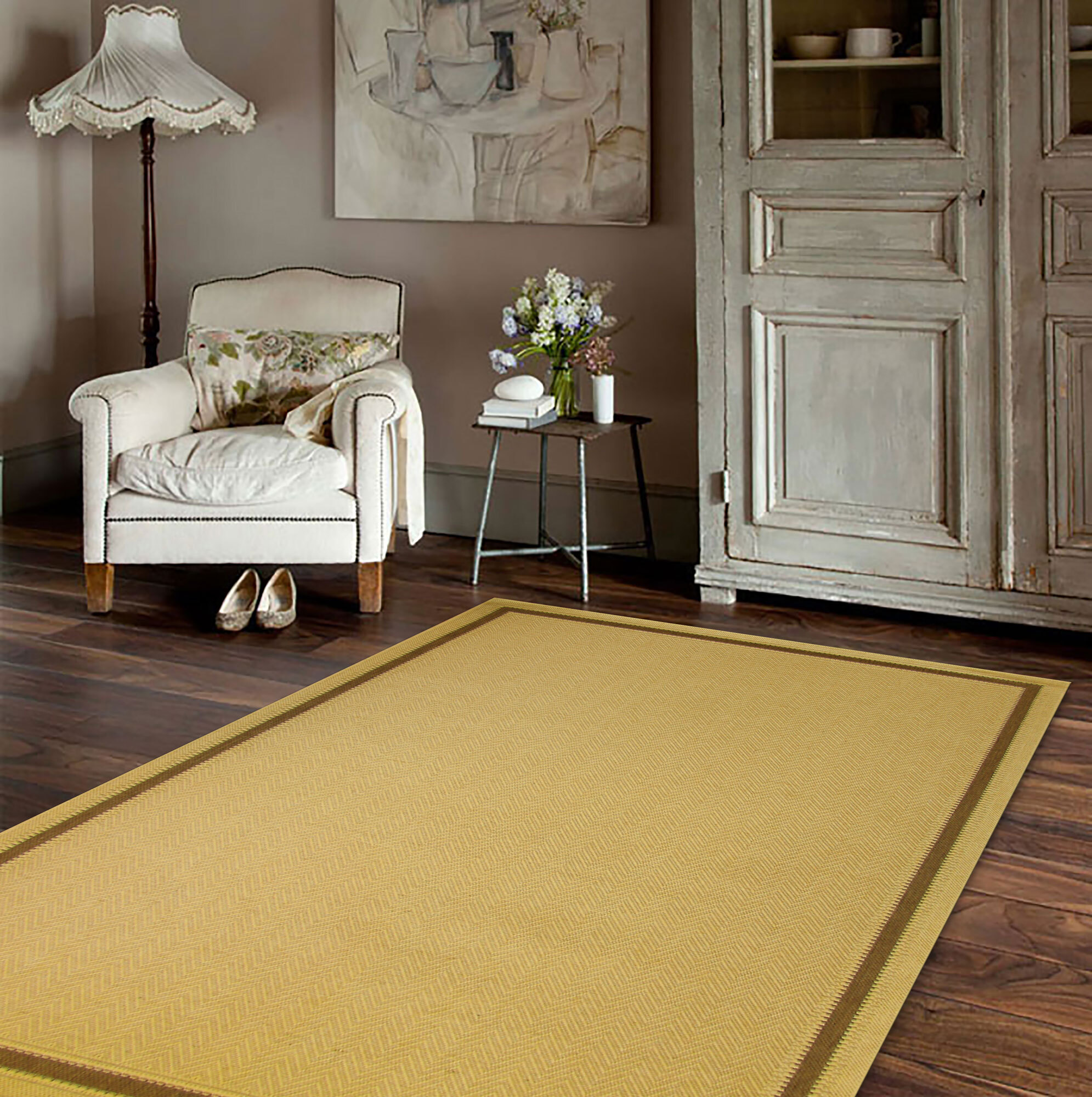 Sama Plain Border Flatweave Rug